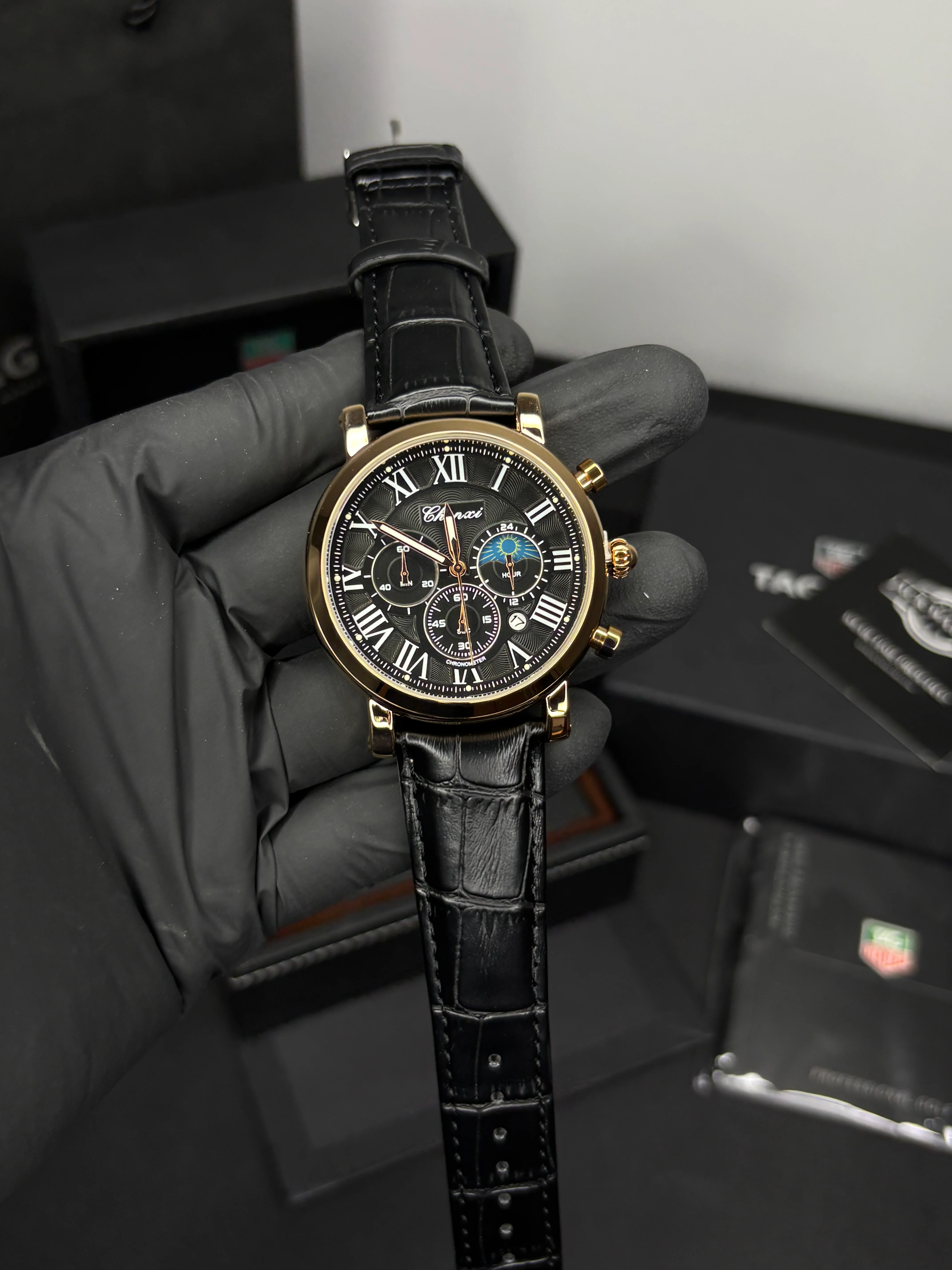 Chenxi Leather Strap Chronograph Watch - Image 2