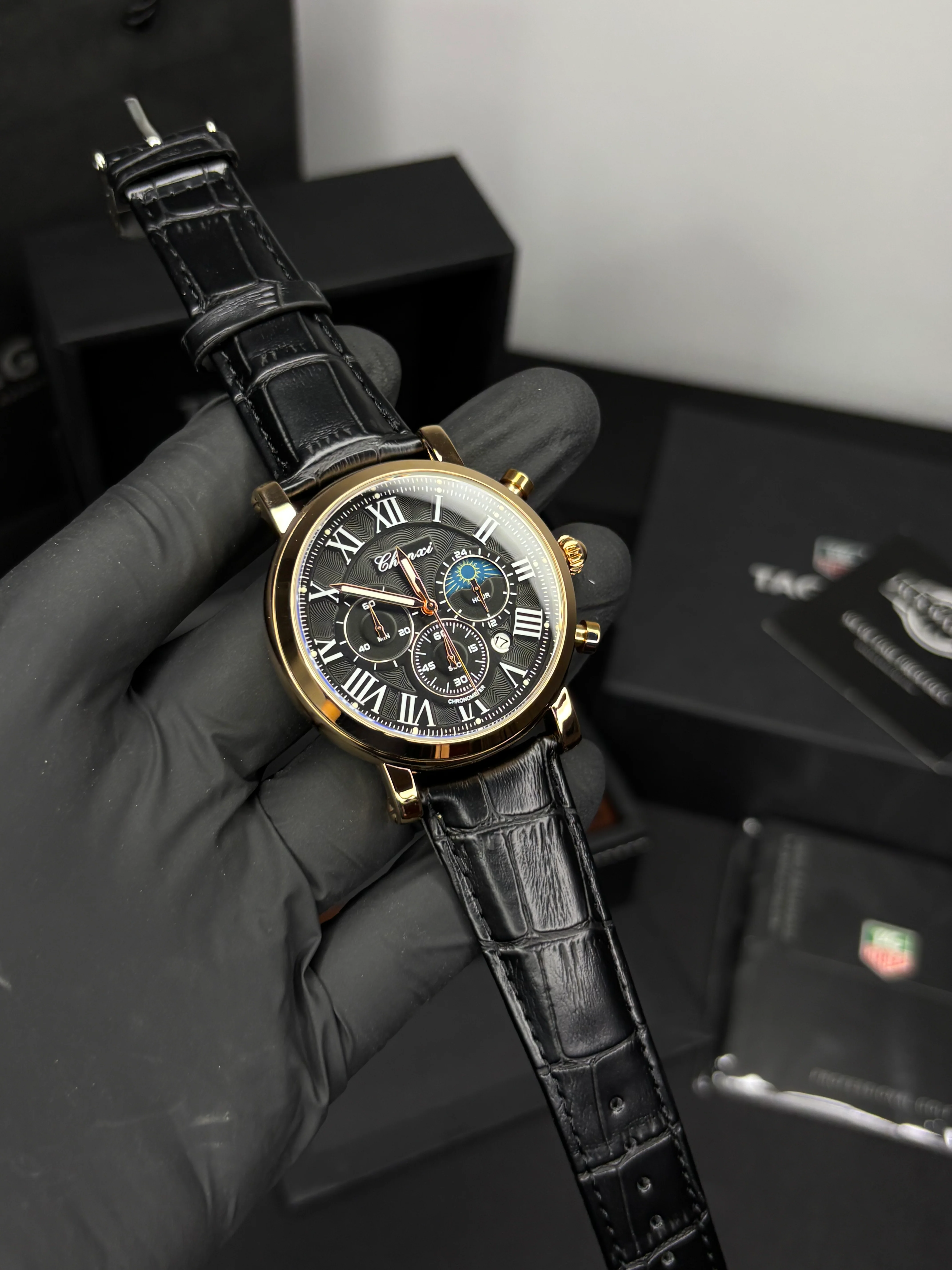 Chenxi Leather Strap Chronograph Watch - Image 3