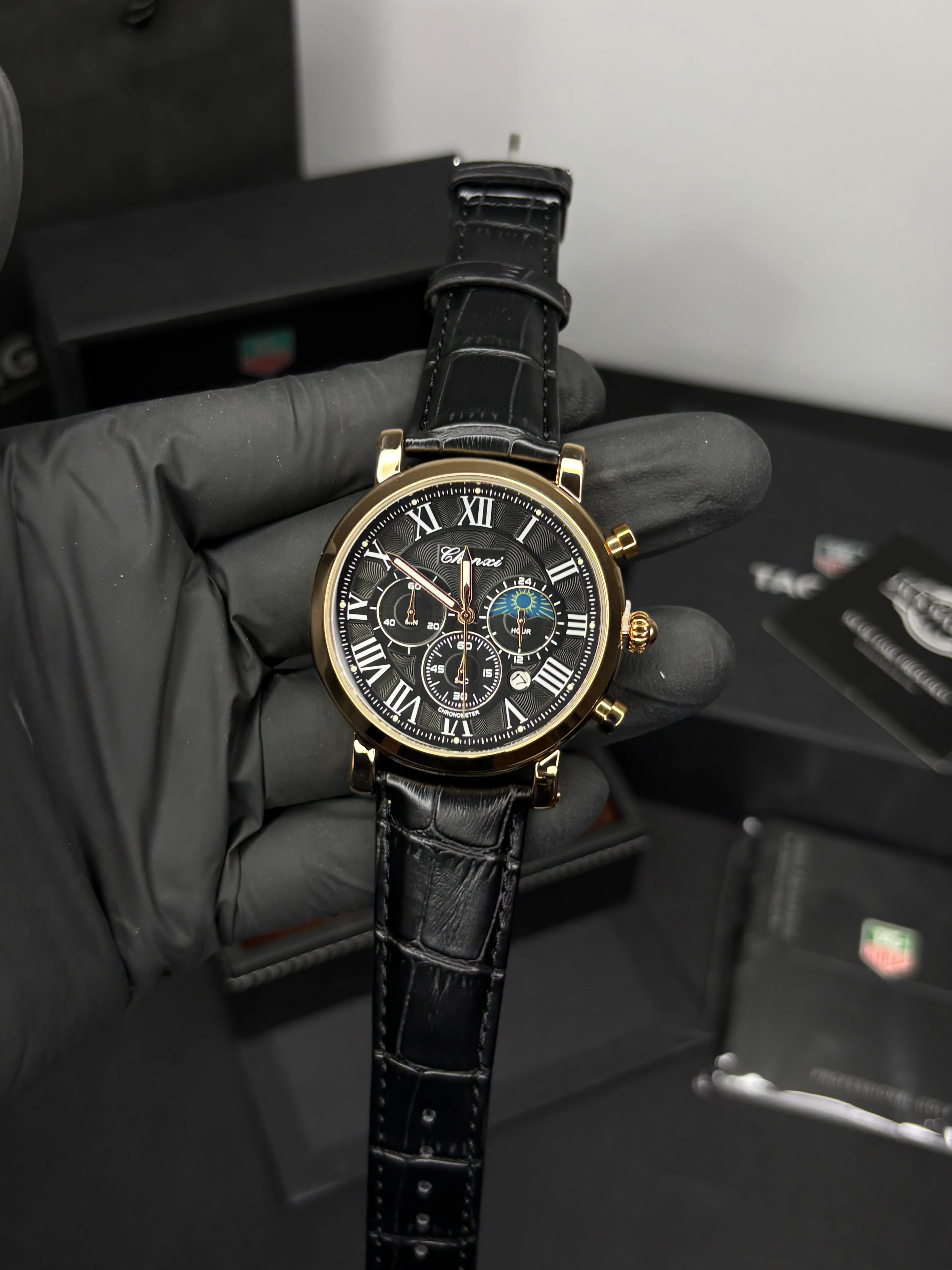 Chenxi Leather Strap Chronograph Watch - Image 5