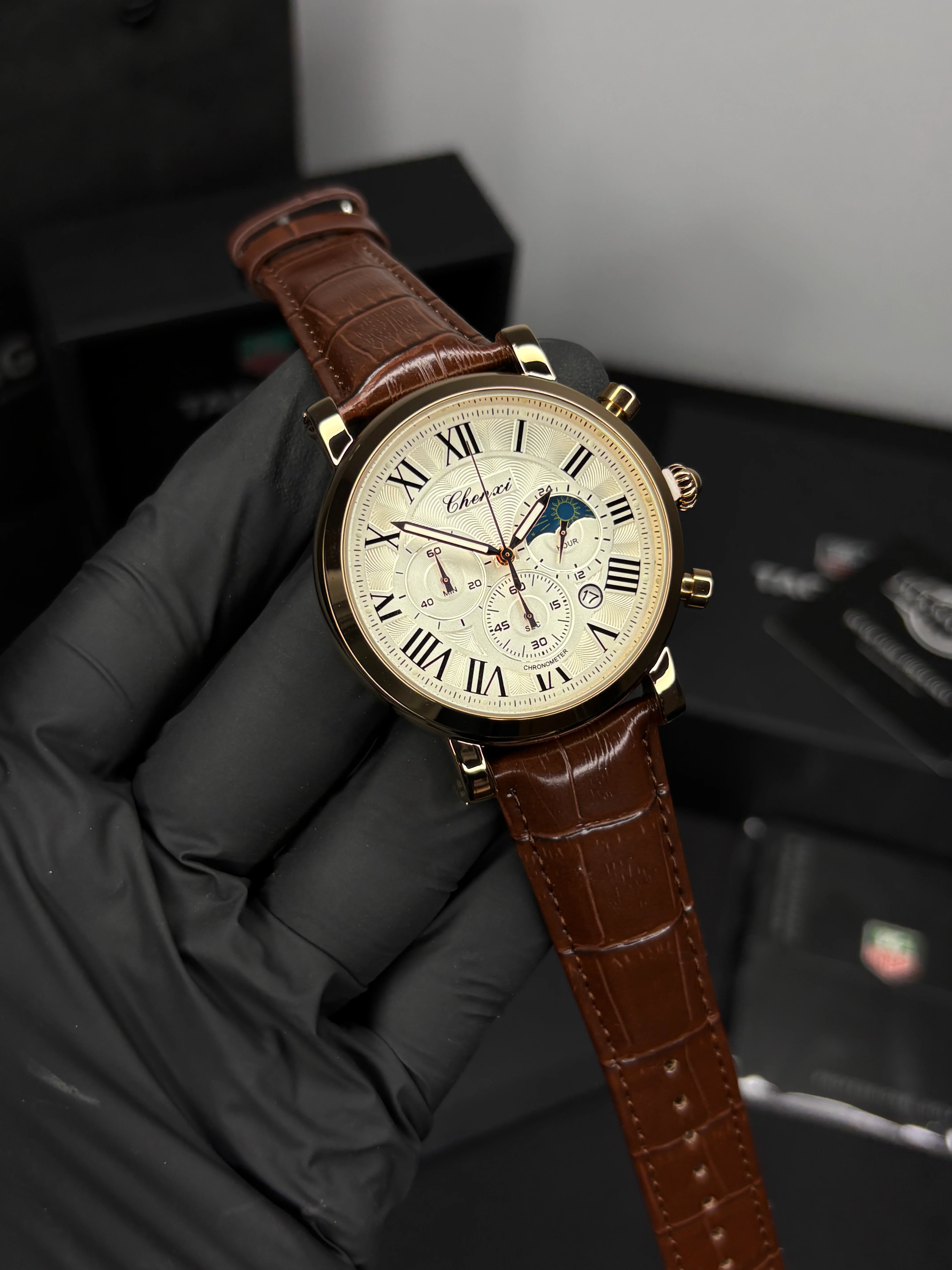 Chenxi Leather Strap Chronograph Watch - Image 3