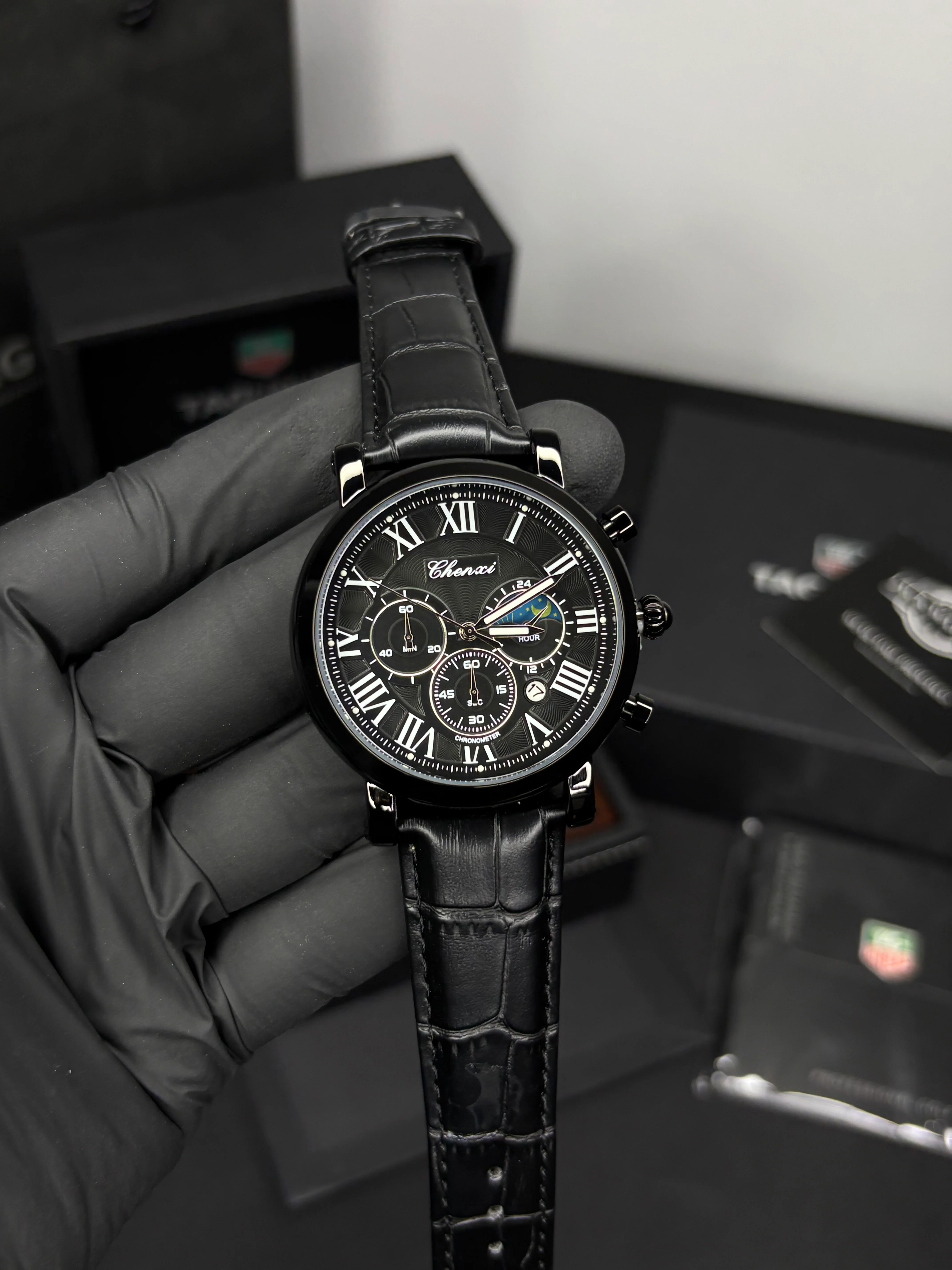 Chenxi Leather Strap Chronograph Watch - Image 2
