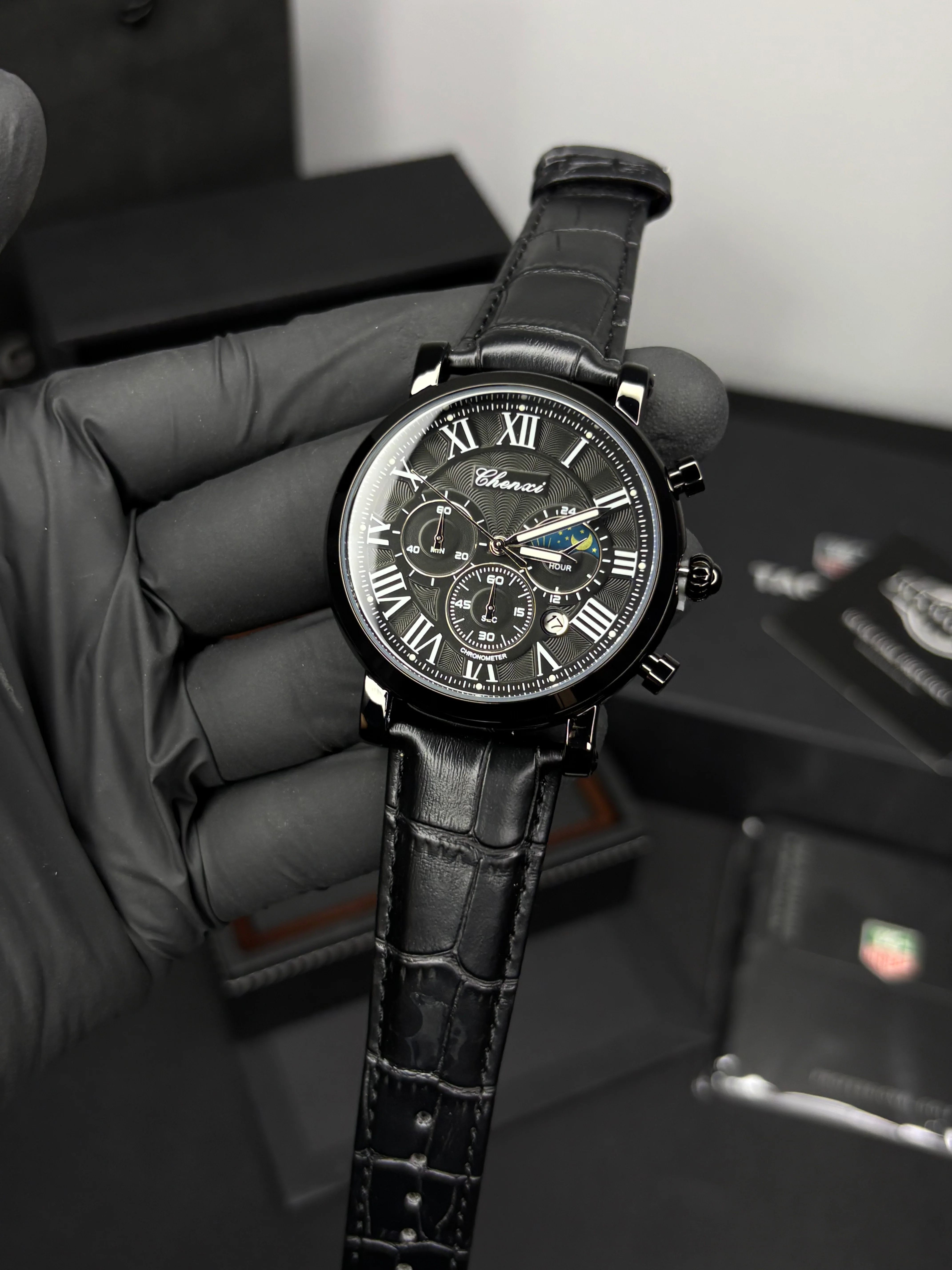 Chenxi Leather Strap Chronograph Watch - Image 3