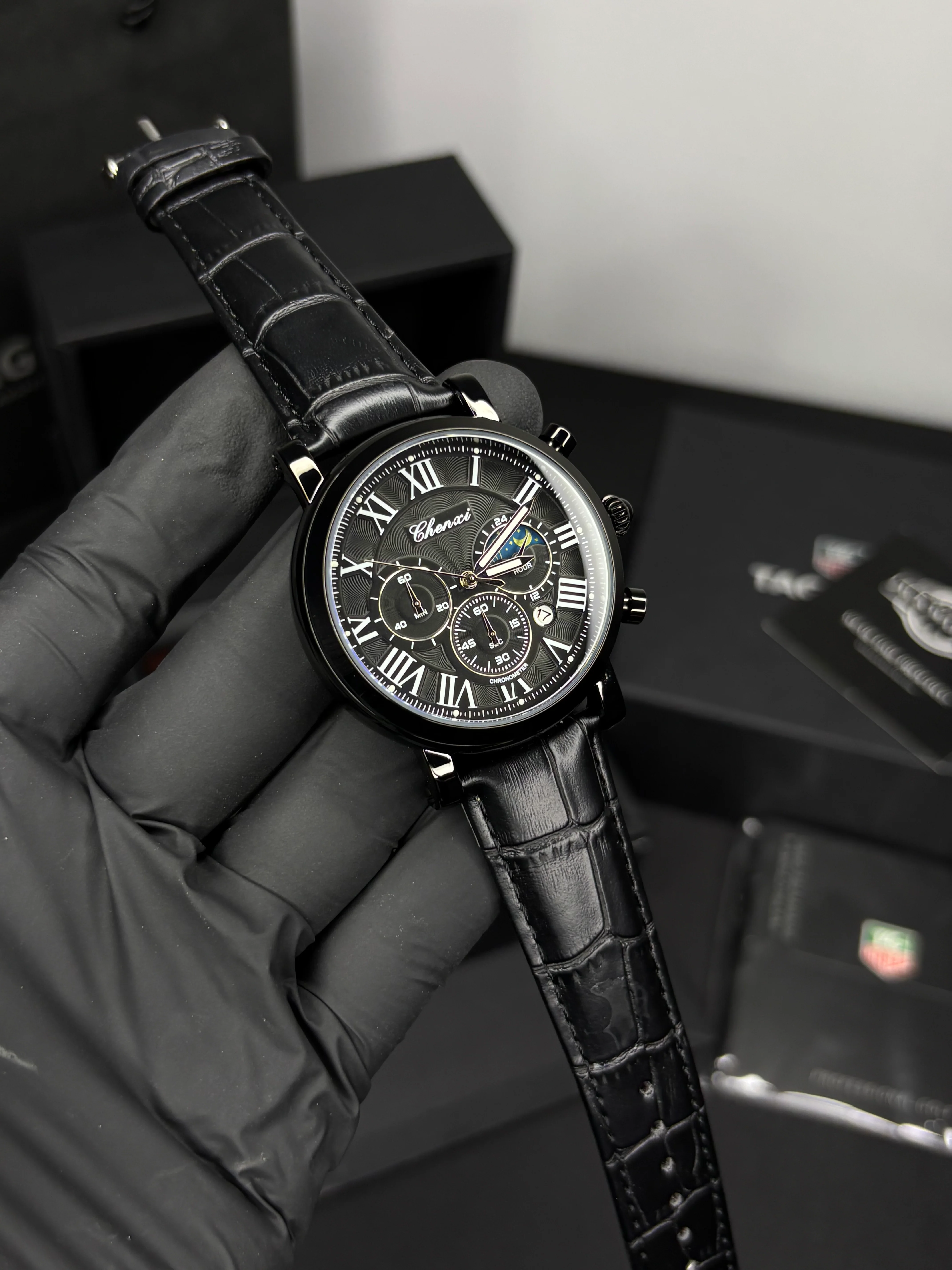Chenxi Leather Strap Chronograph Watch - Image 5