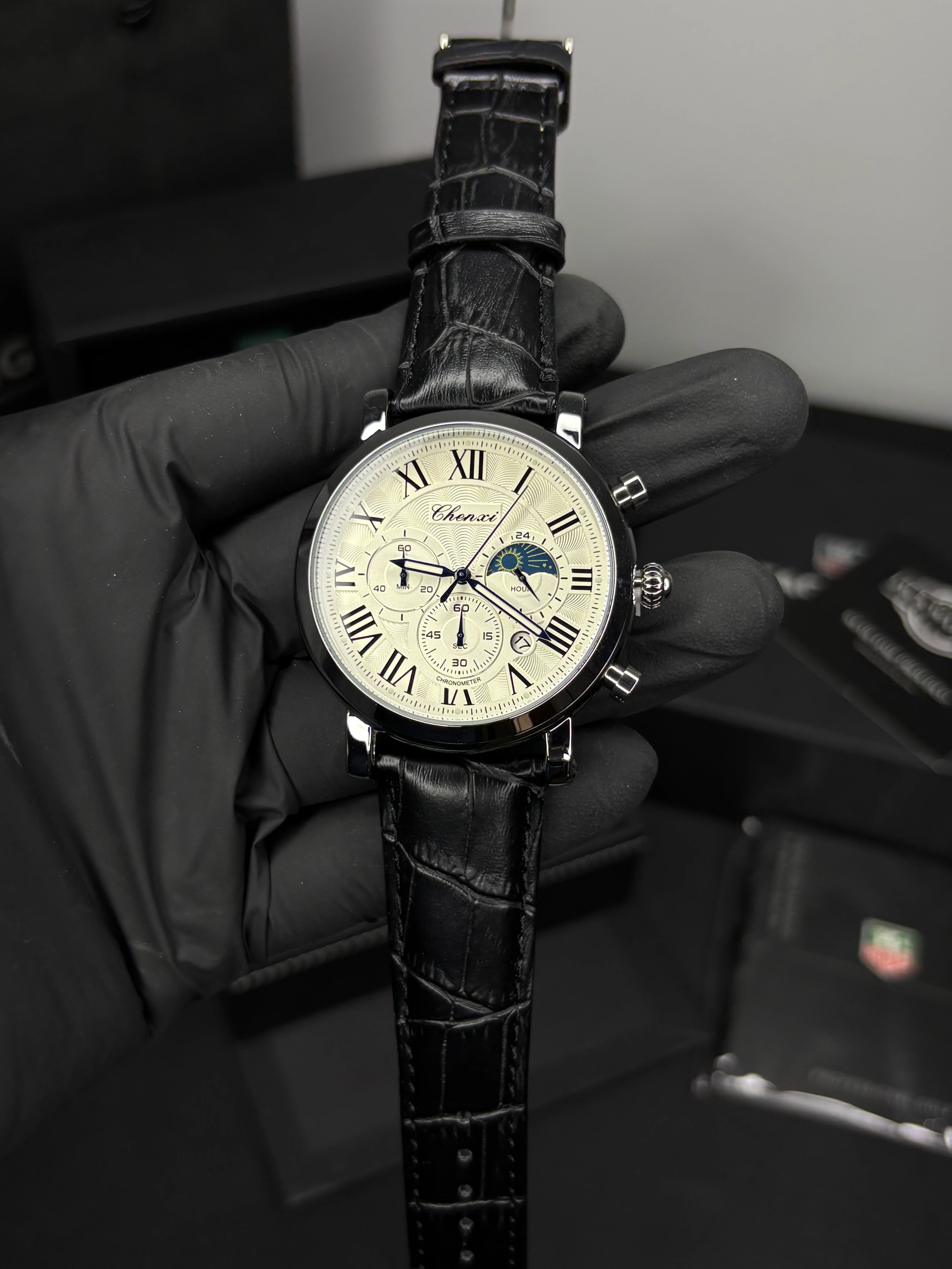 Chenxi Leather Strap Chronograph Watch - Image 3