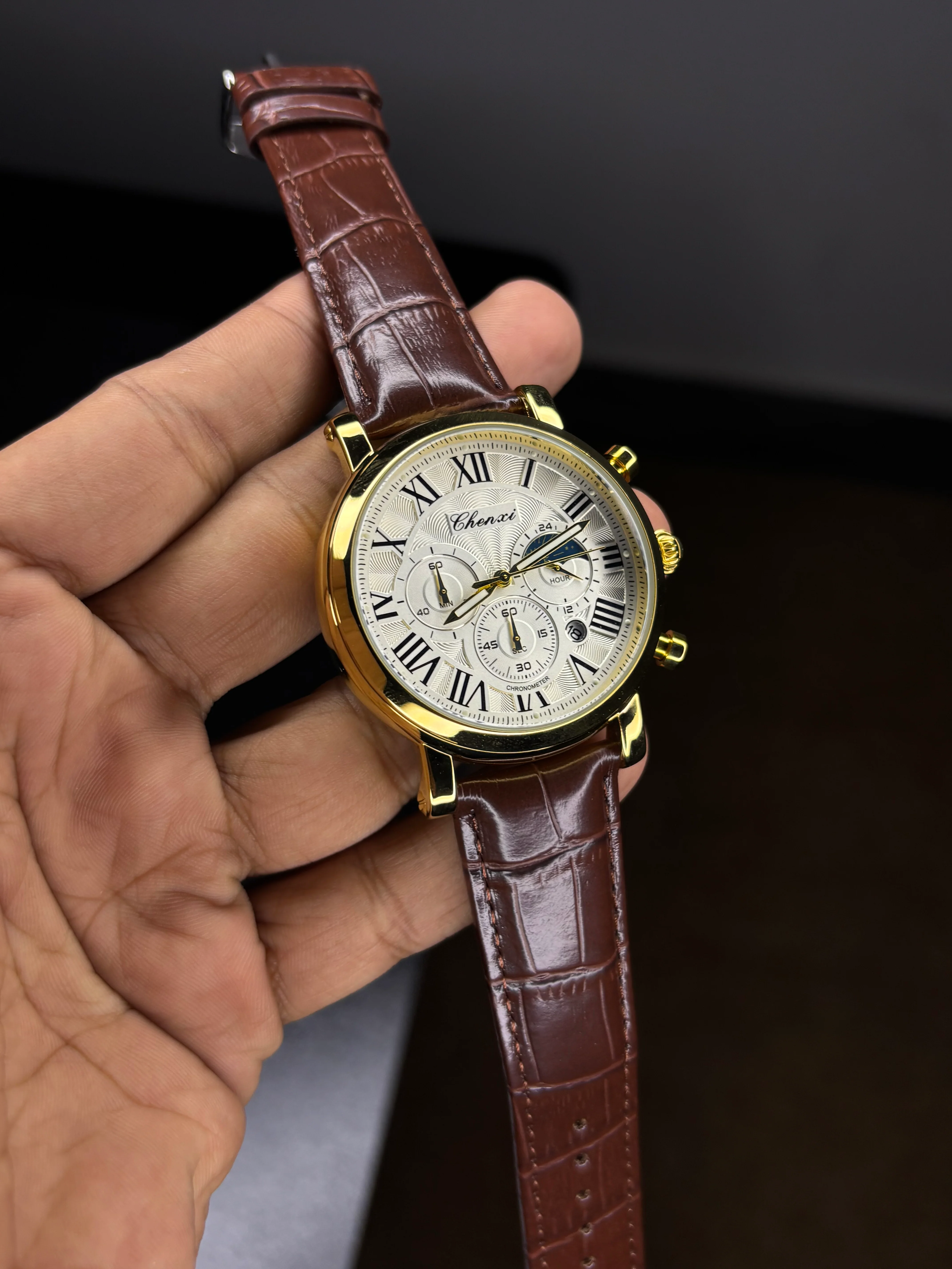 Chenxi Leather Strap Chronograph Watch - Image 2