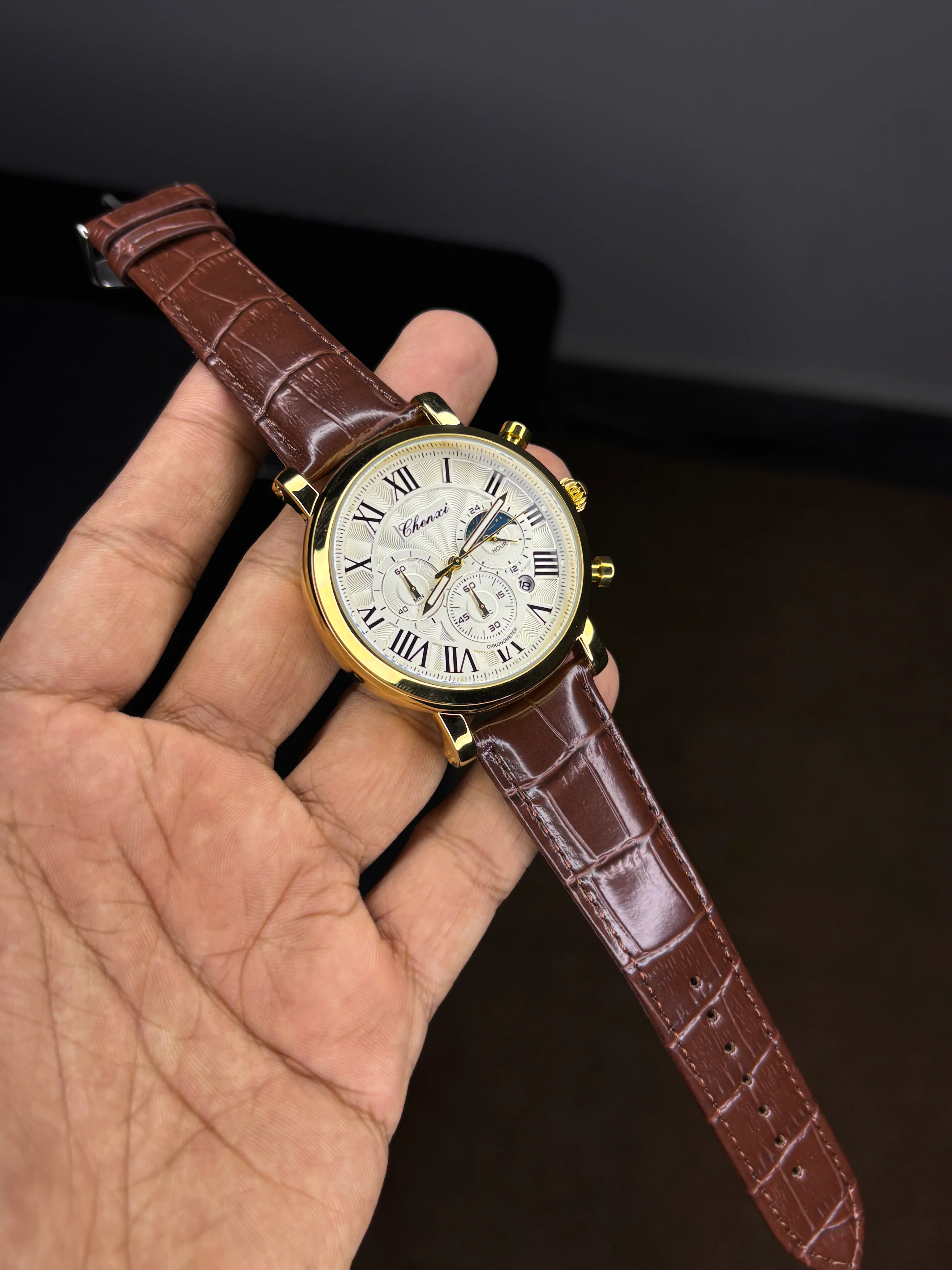 Chenxi Leather Strap Chronograph Watch - Image 3