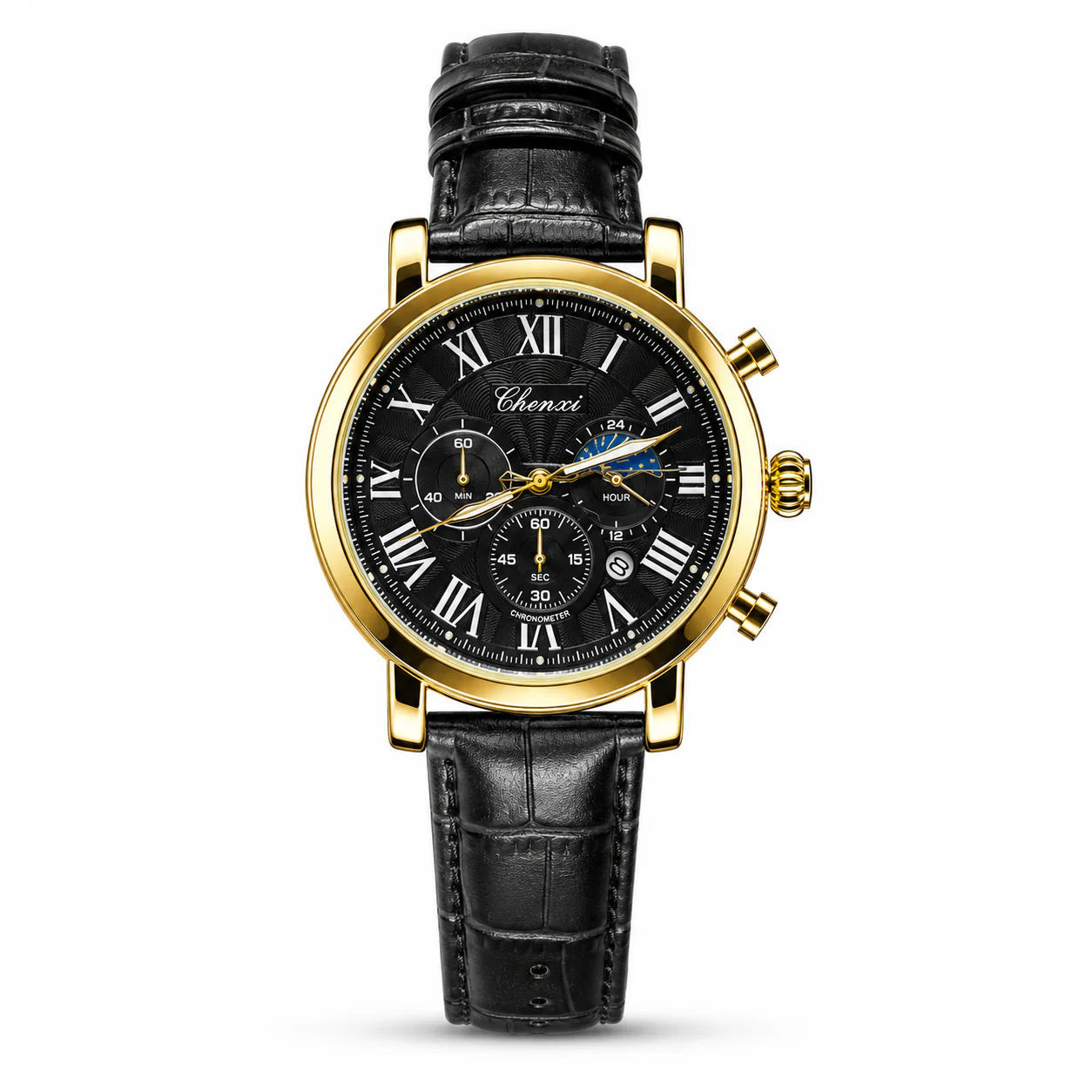 Chenxi Leather Strap Chronograph Watch