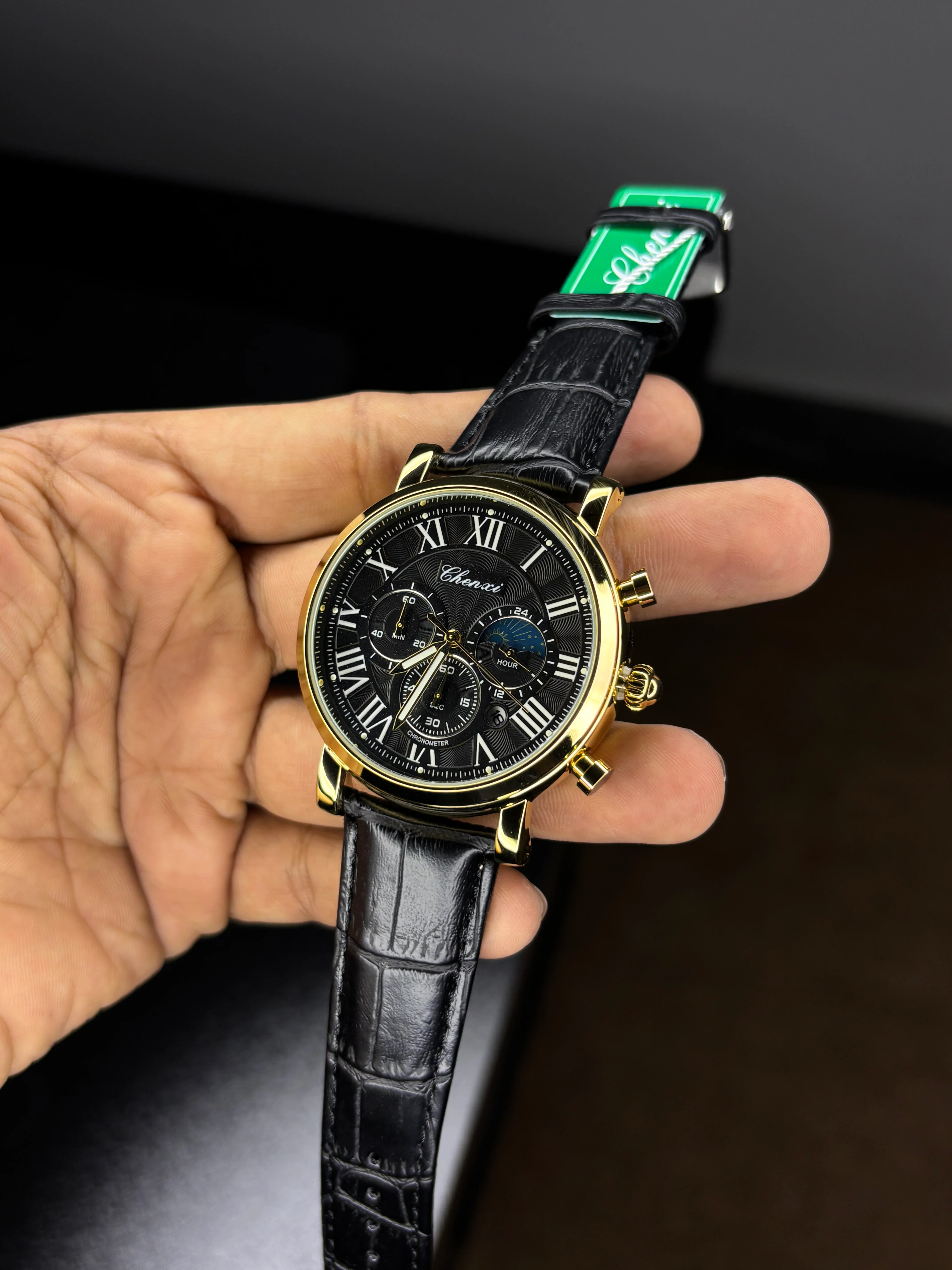Chenxi Leather Strap Chronograph Watch - Image 4