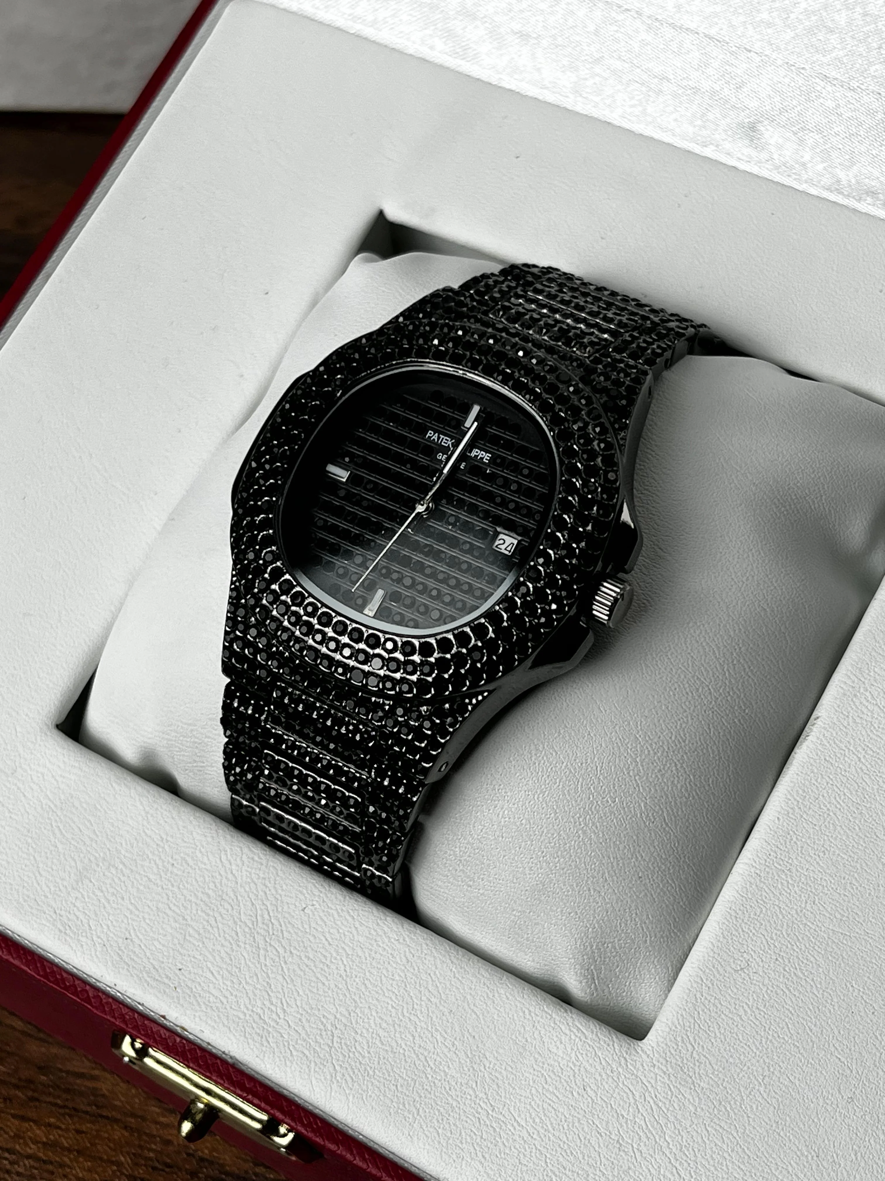 Fully Stoned Black Patek Nautilus - Image 3