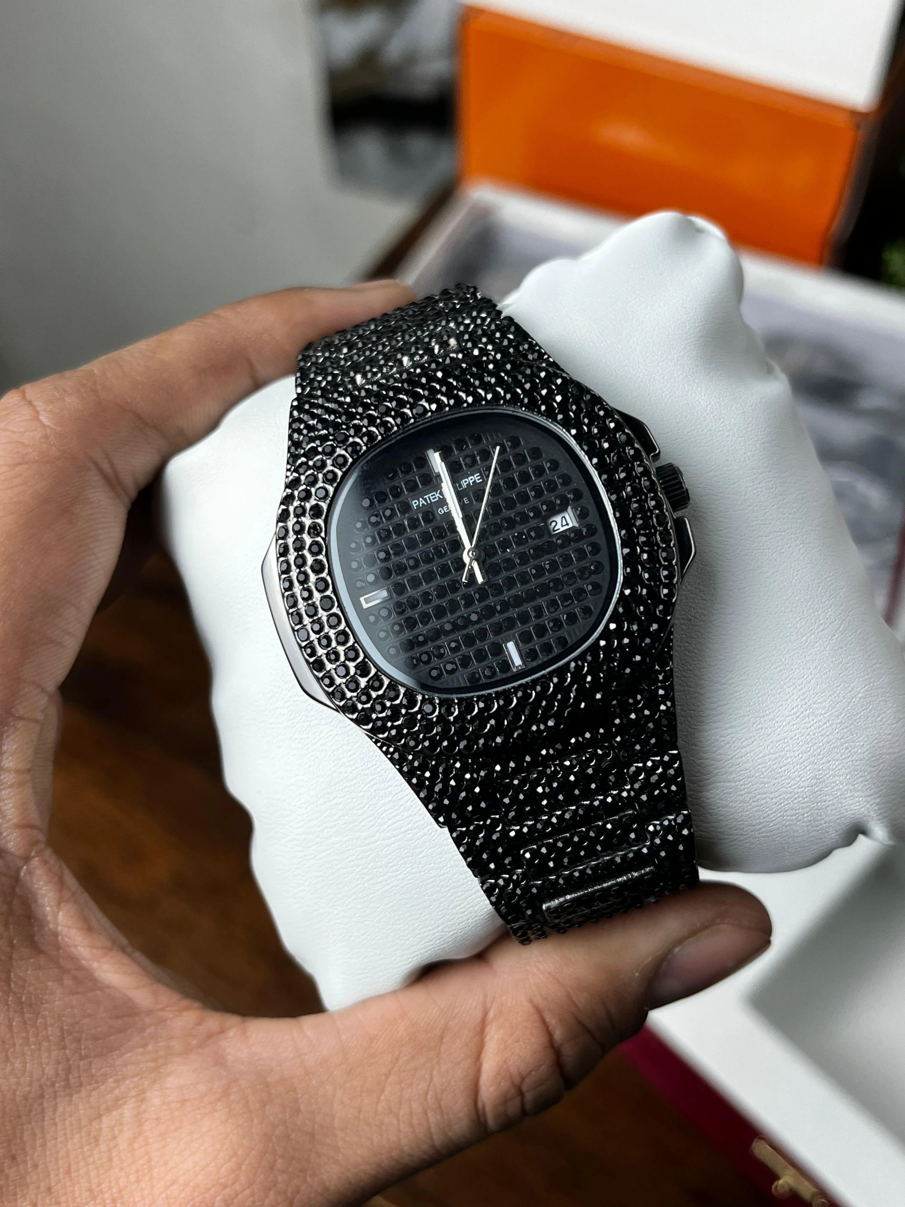 Fully Stoned Black Patek Nautilus - Image 4