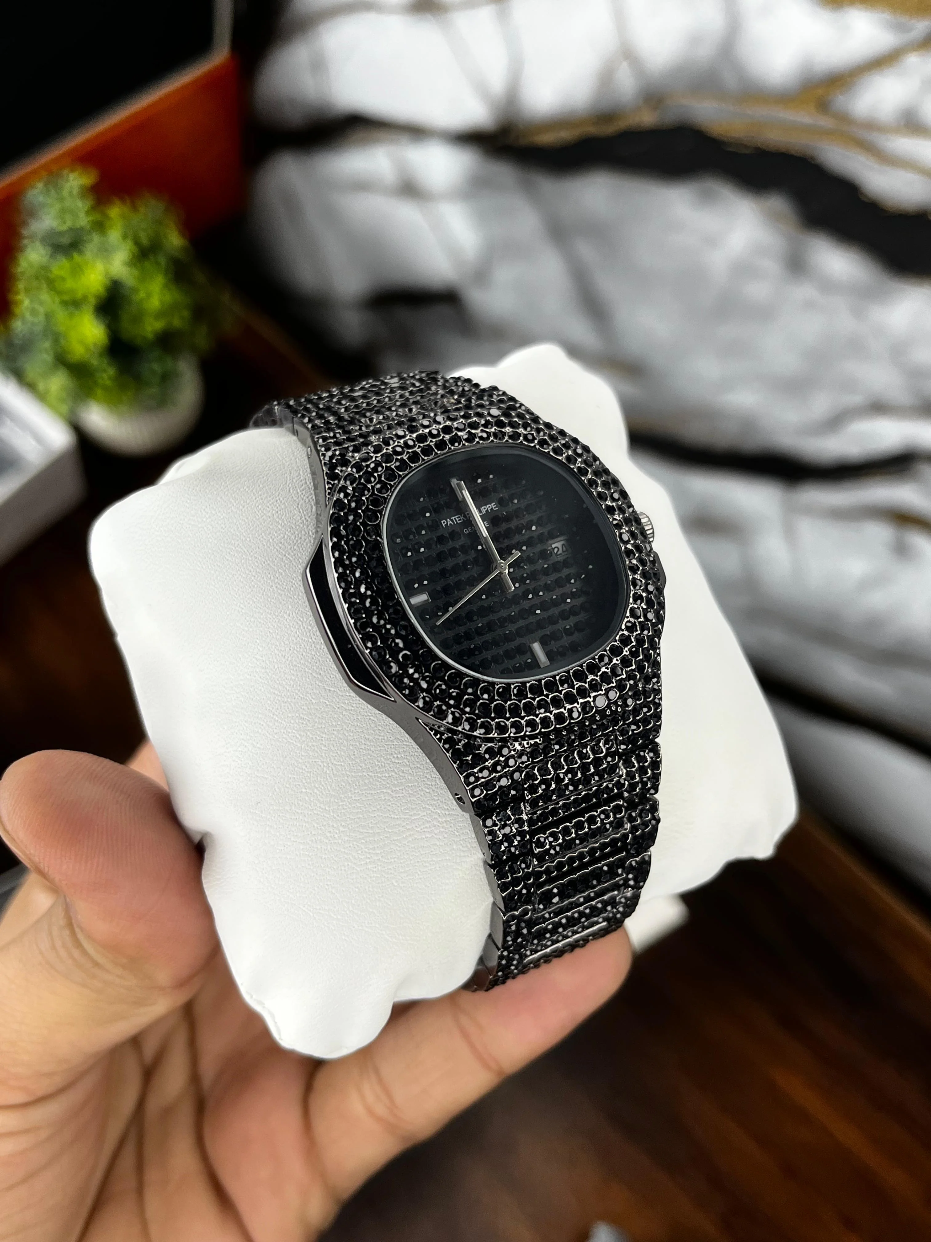 Fully Stoned Black Patek Nautilus - Image 9
