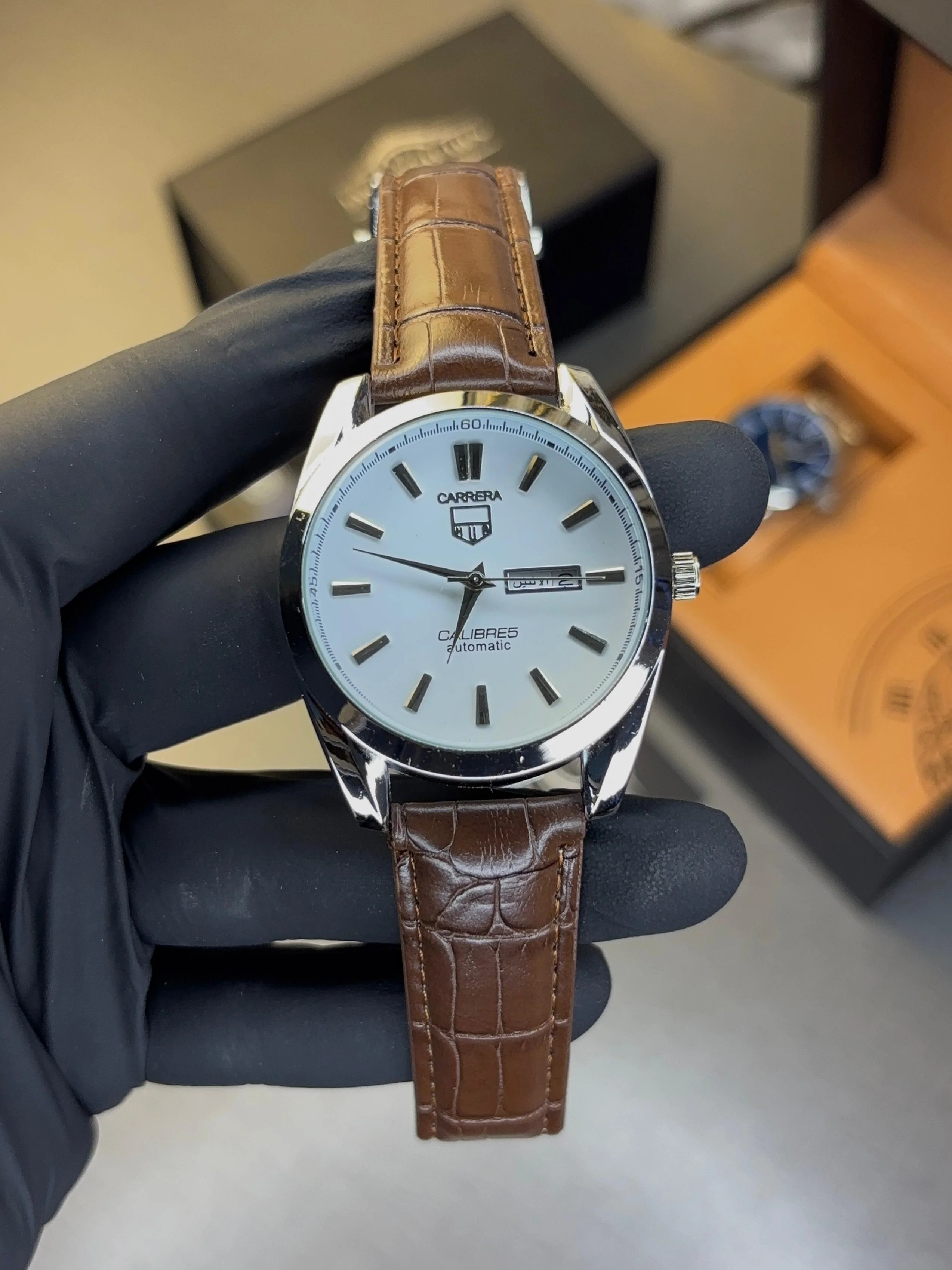 Tag Heuer Calibre 5 Leather Strap Watch - Image 10