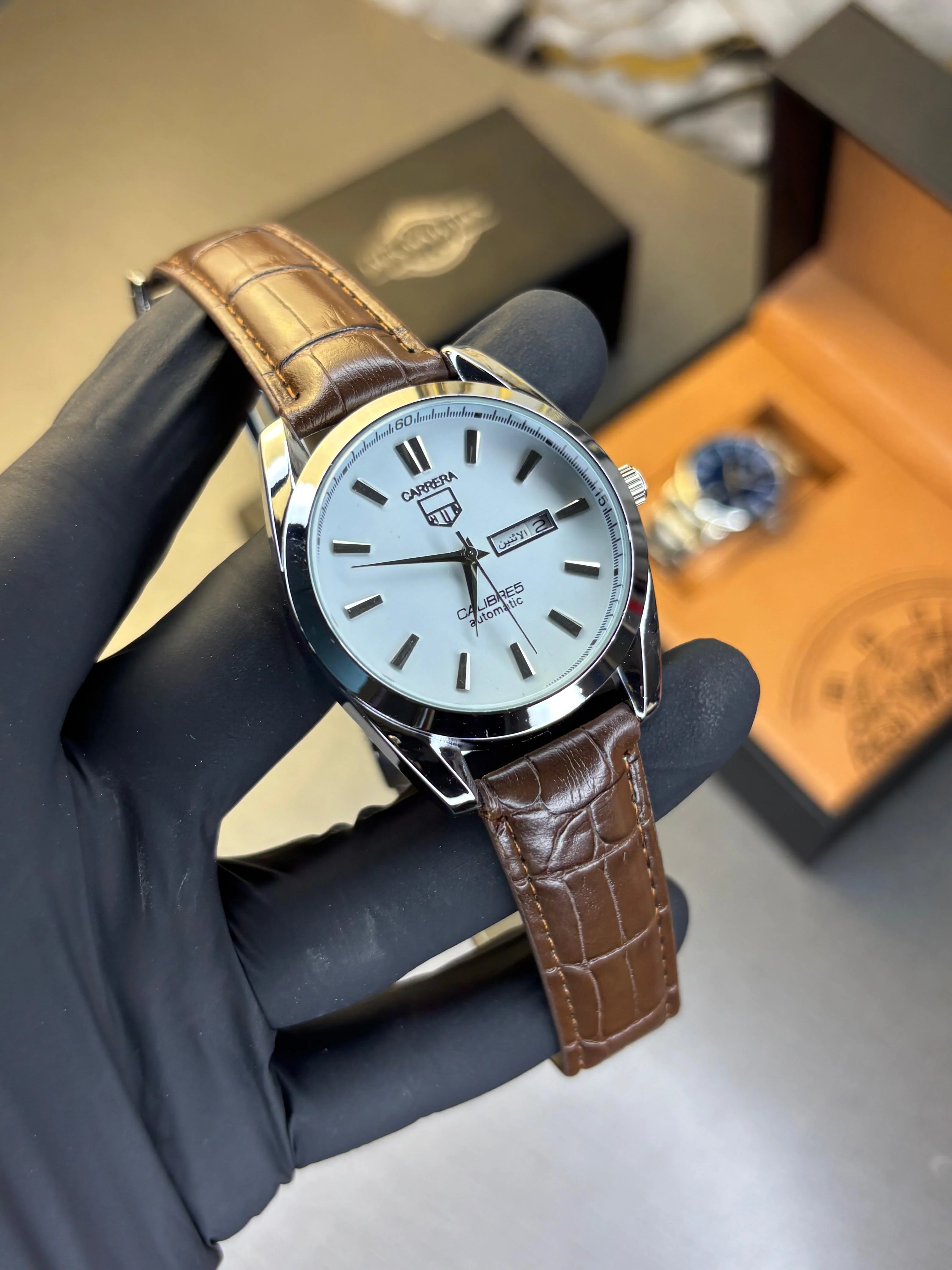 Tag Heuer Calibre 5 Leather Strap Watch - Image 11