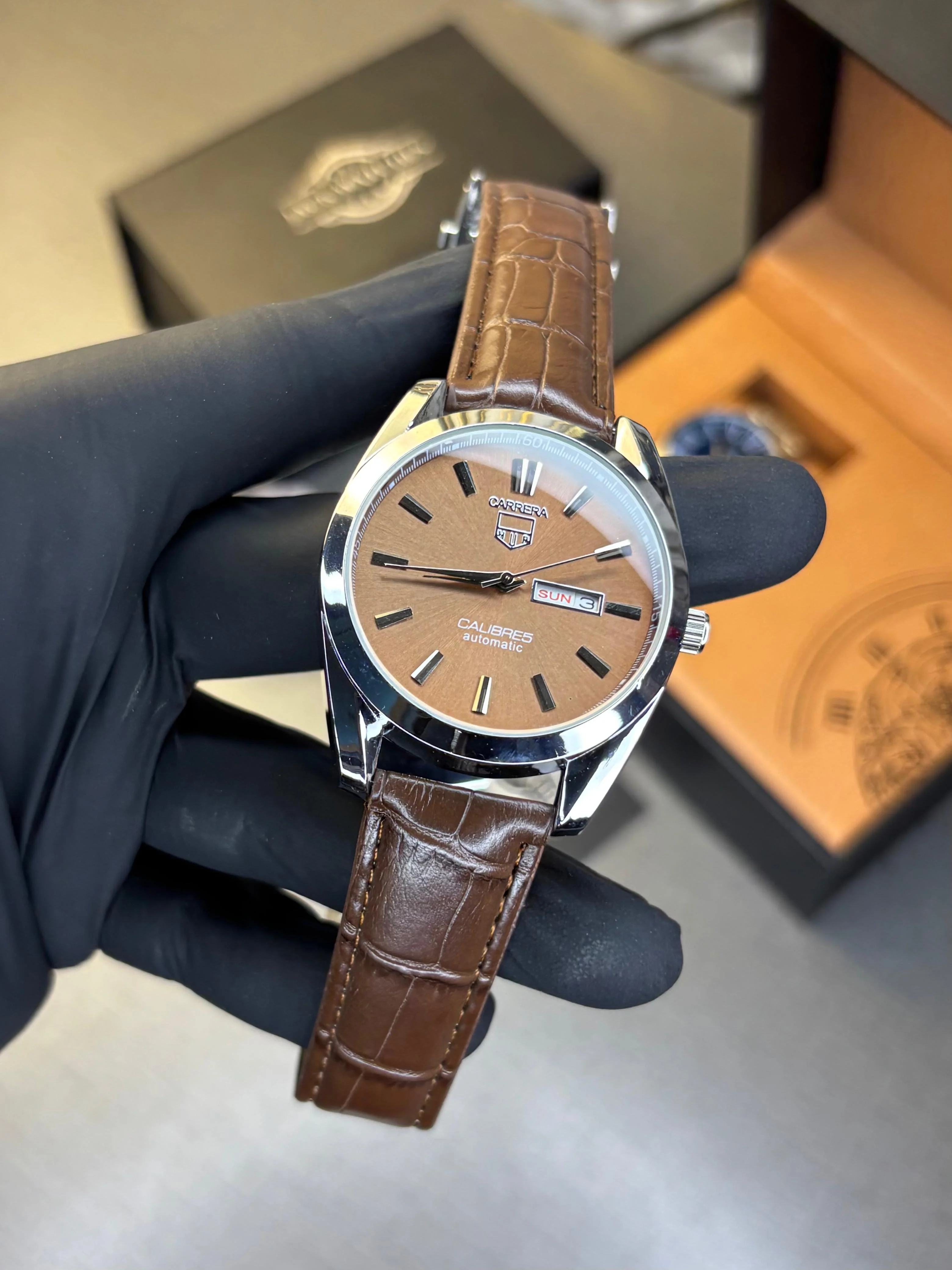 Tag Heuer Calibre 5 Leather Strap Watch - Image 14