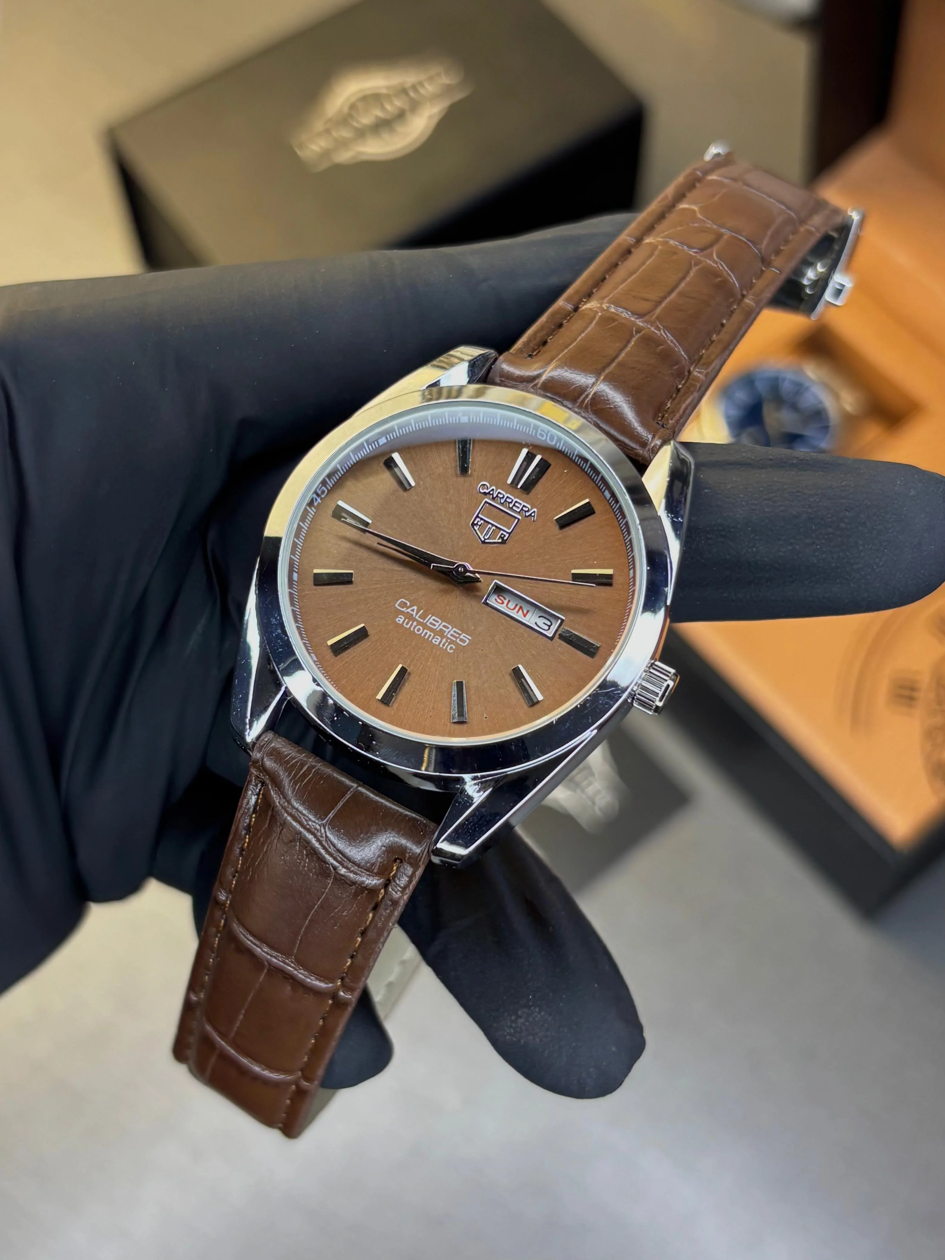 Tag Heuer Calibre 5 Leather Strap Watch - Image 7