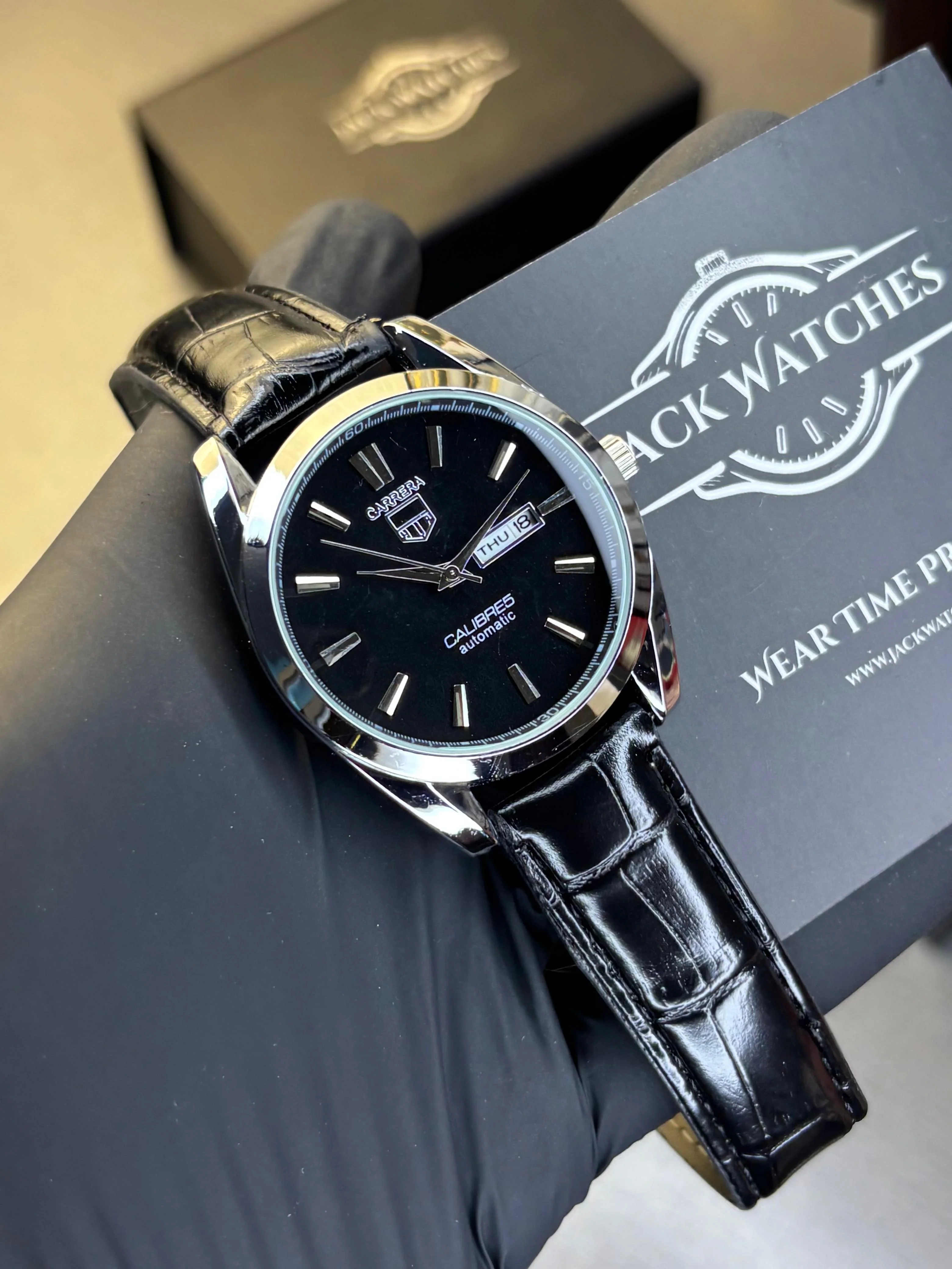Tag Heuer Calibre 5 Leather Strap Watch - Image 8