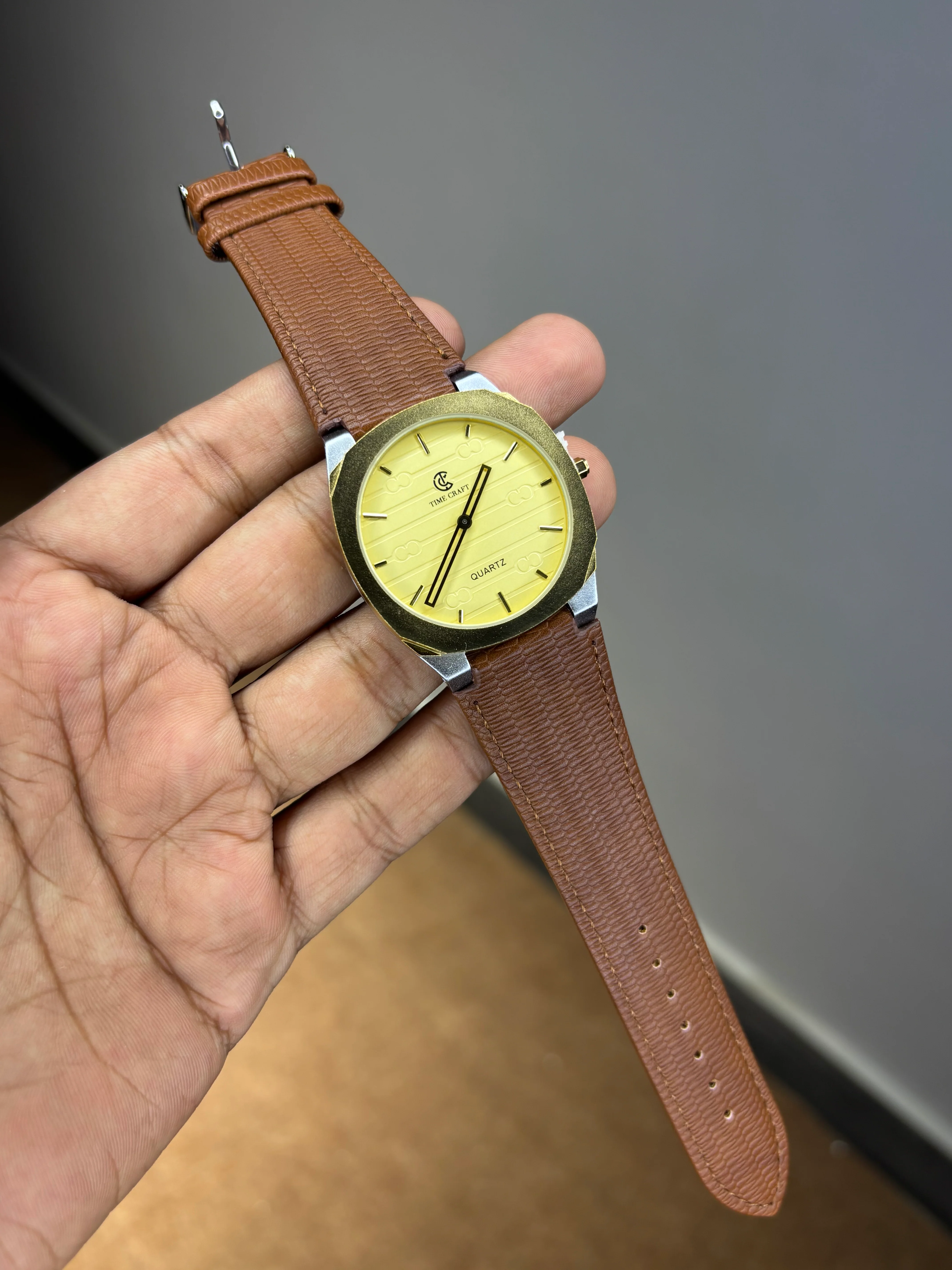 Time Craft Ultra Slim Leather Strap Watch - Image 11