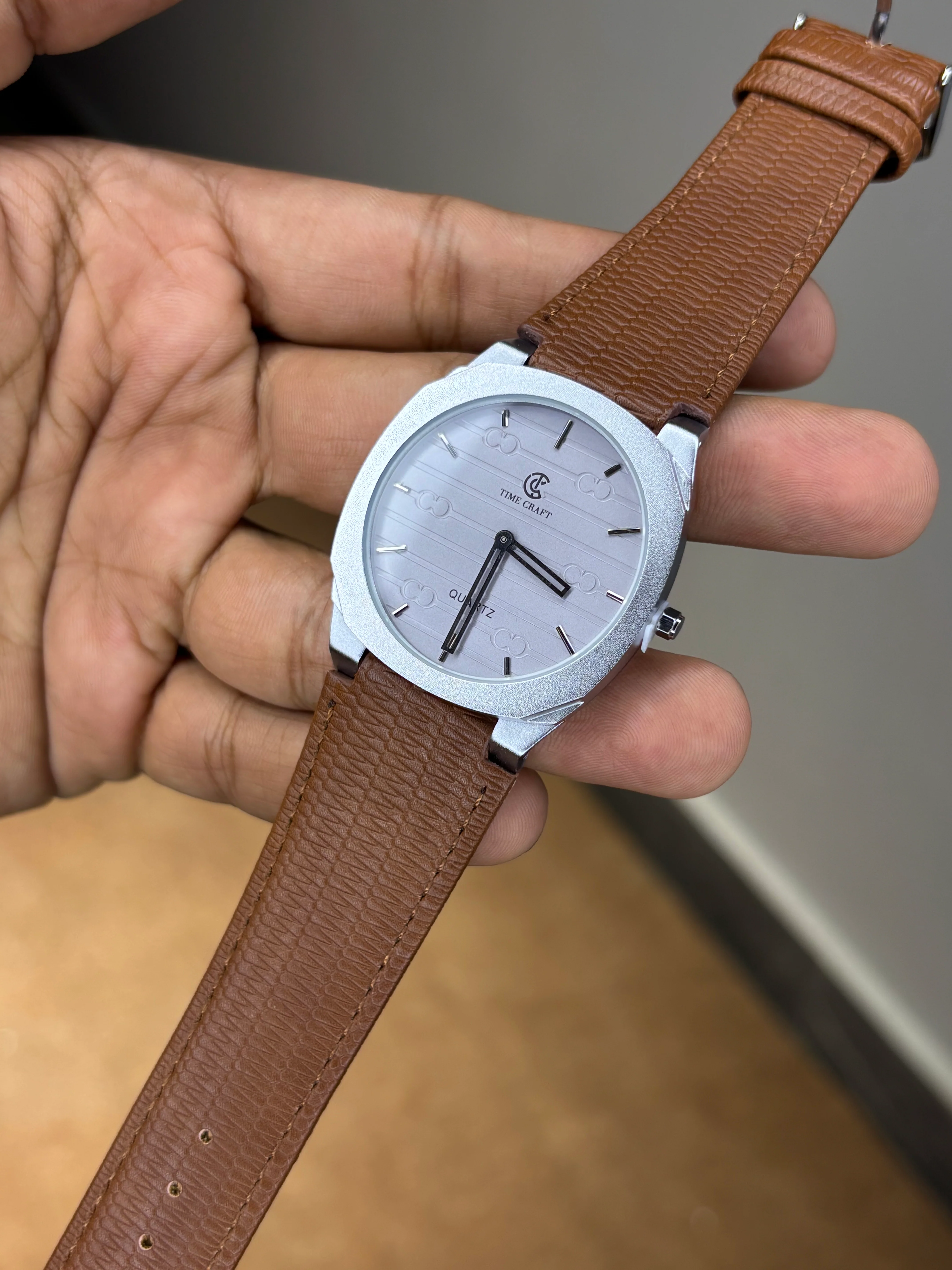 Time Craft Ultra Slim Leather Strap Watch - Image 12