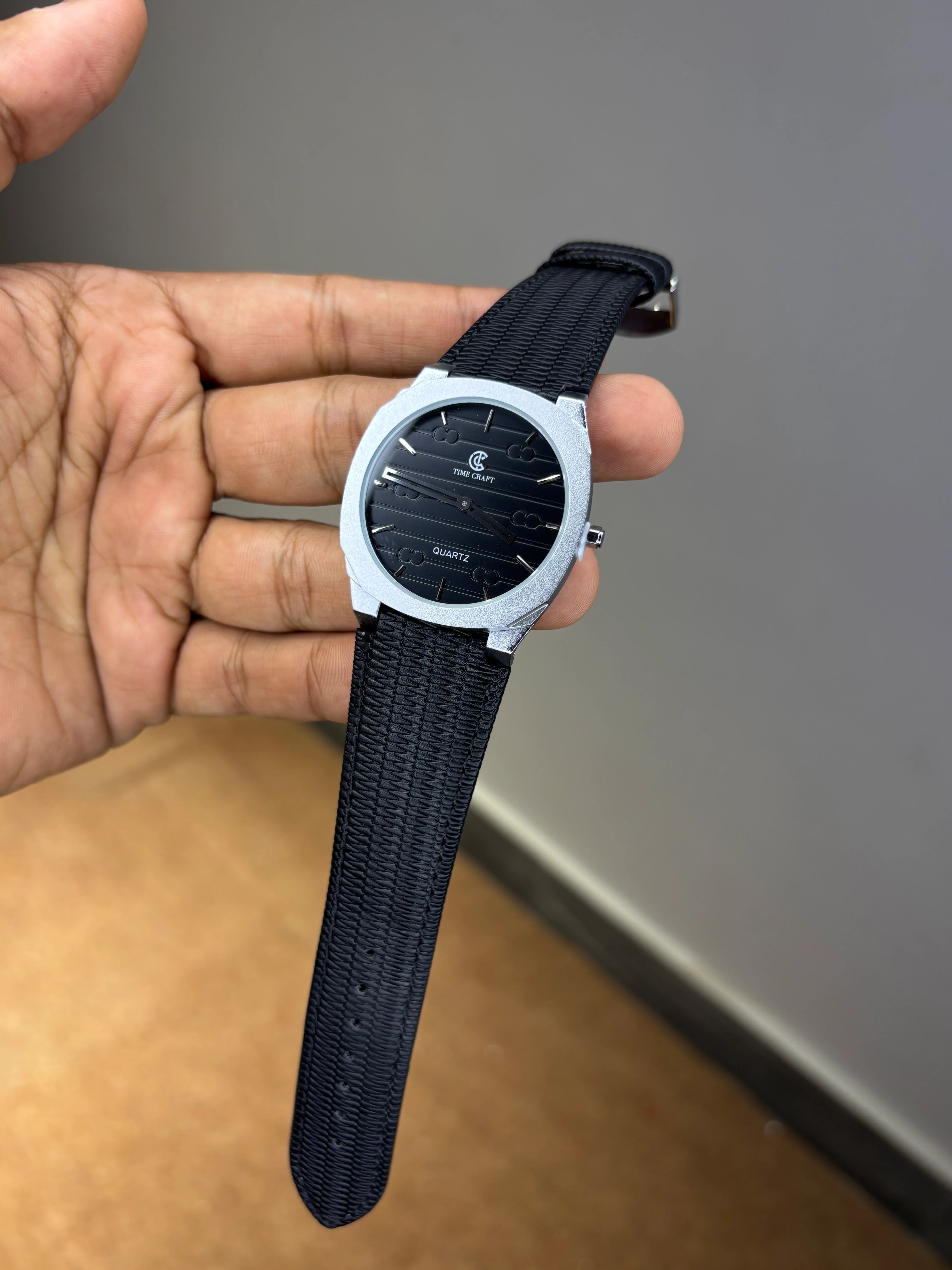 Time Craft Ultra Slim Leather Strap Watch - Image 14