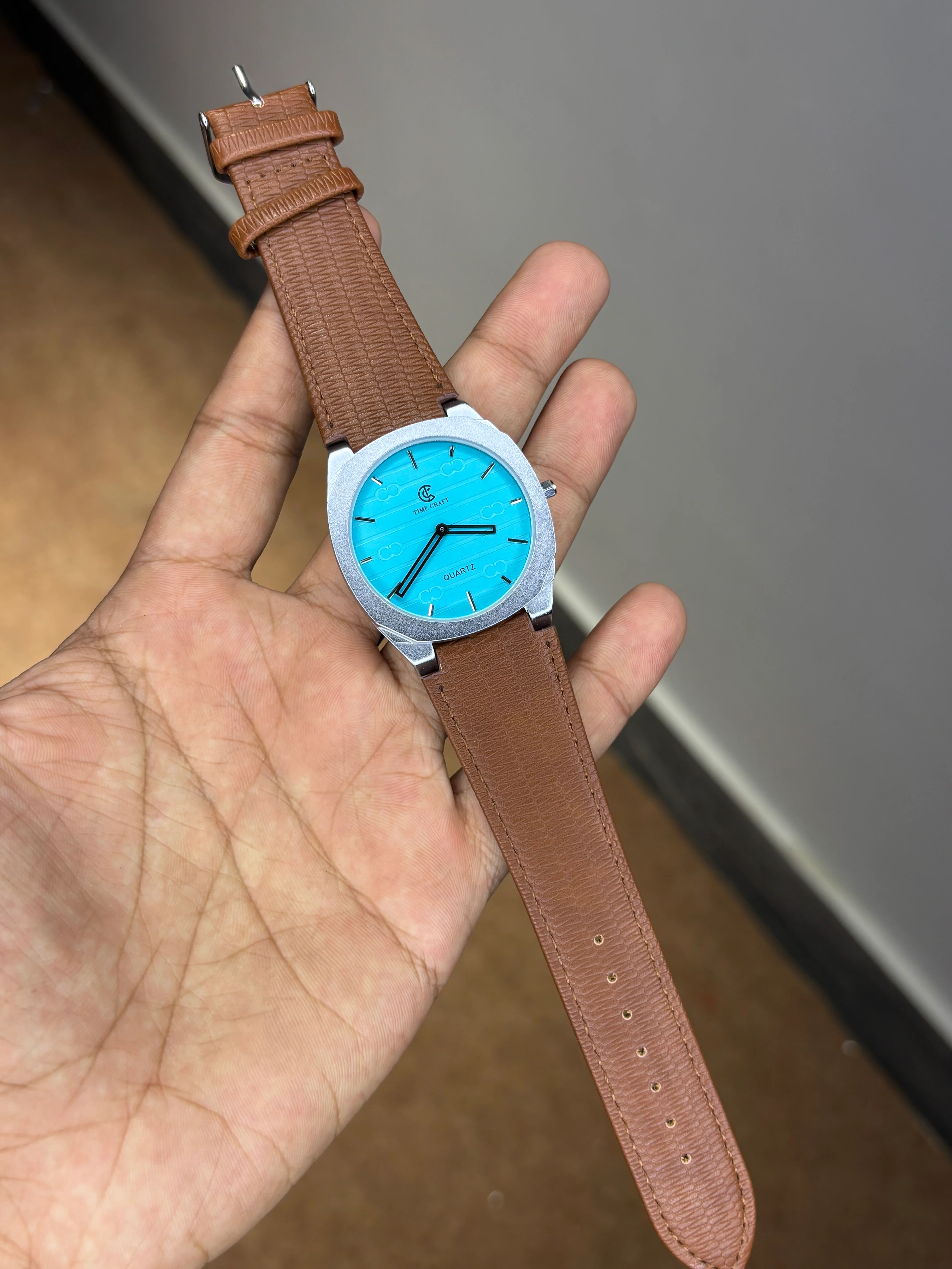 Time Craft Ultra Slim Leather Strap Watch - Image 17