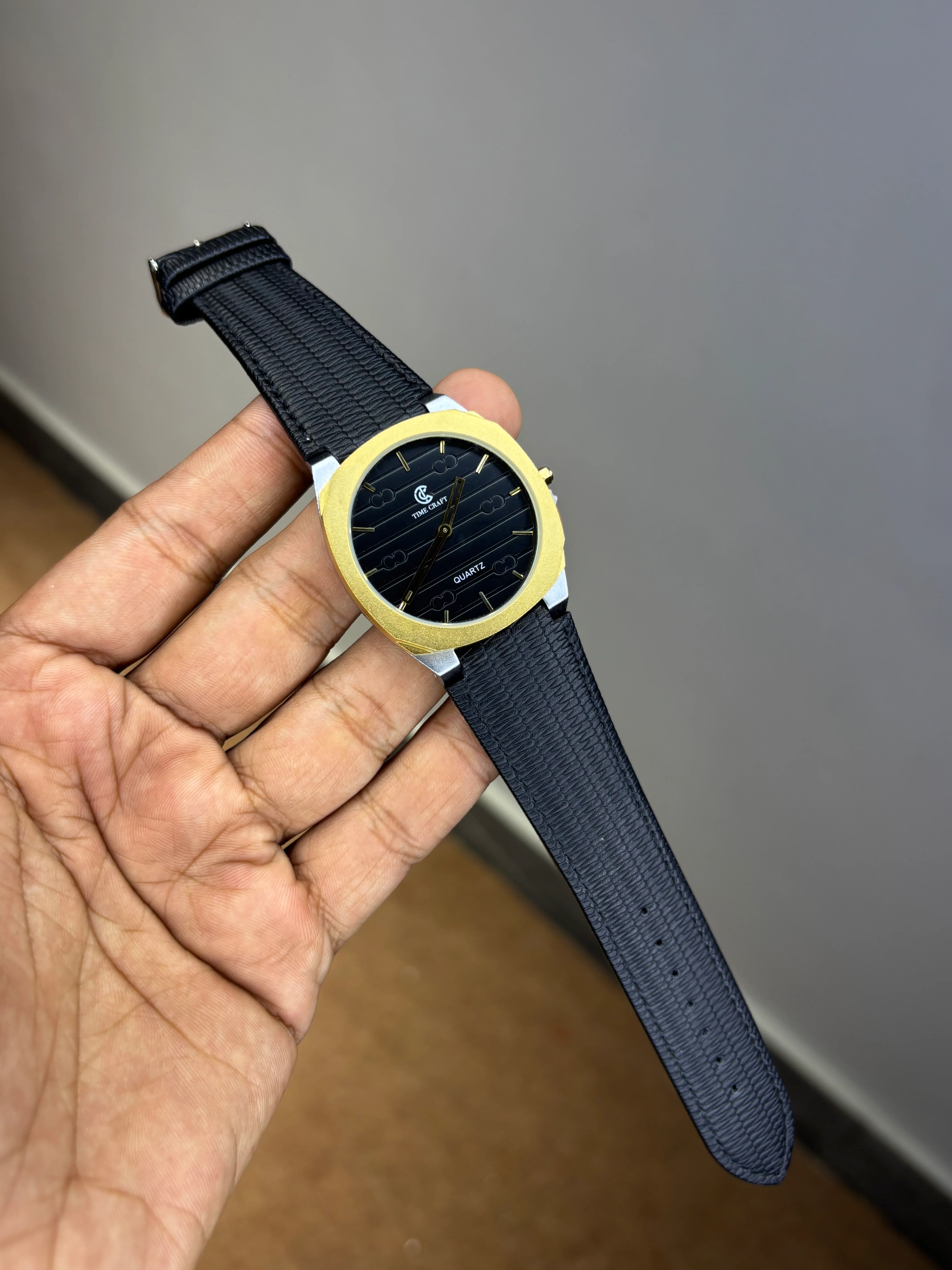 Time Craft Ultra Slim Leather Strap Watch - Image 2