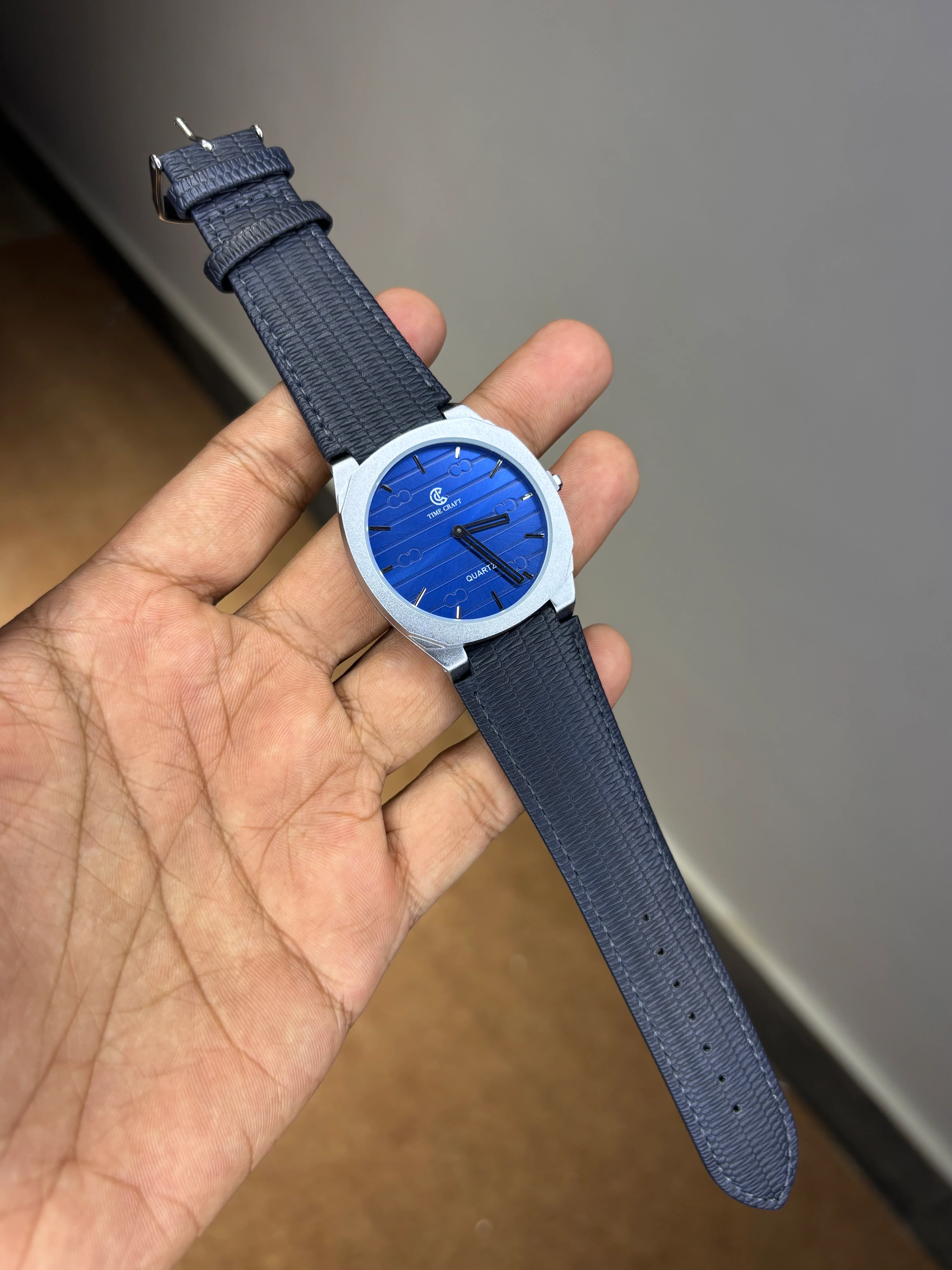 Time Craft Ultra Slim Leather Strap Watch - Image 3