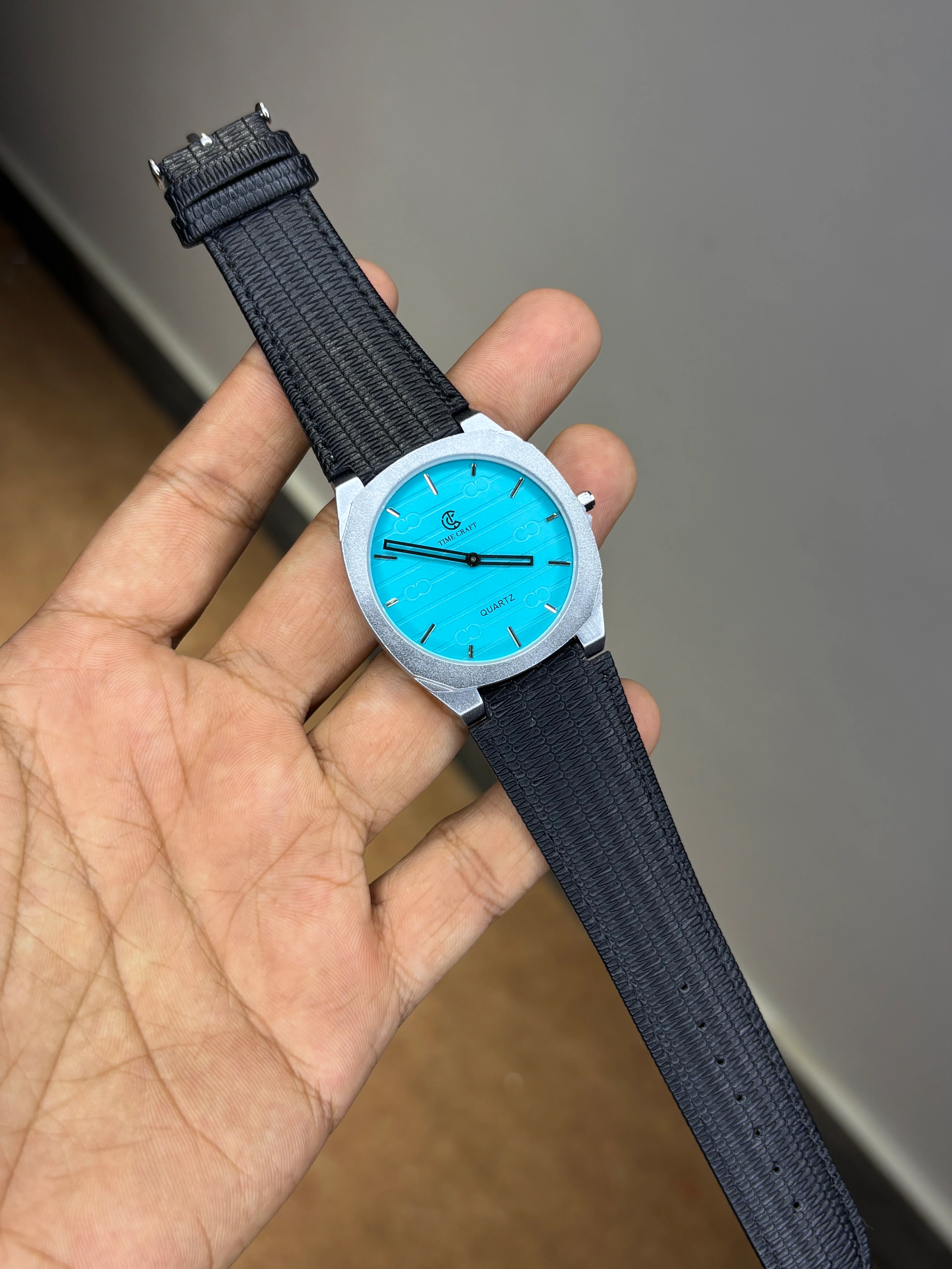 Time Craft Ultra Slim Leather Strap Watch - Image 7