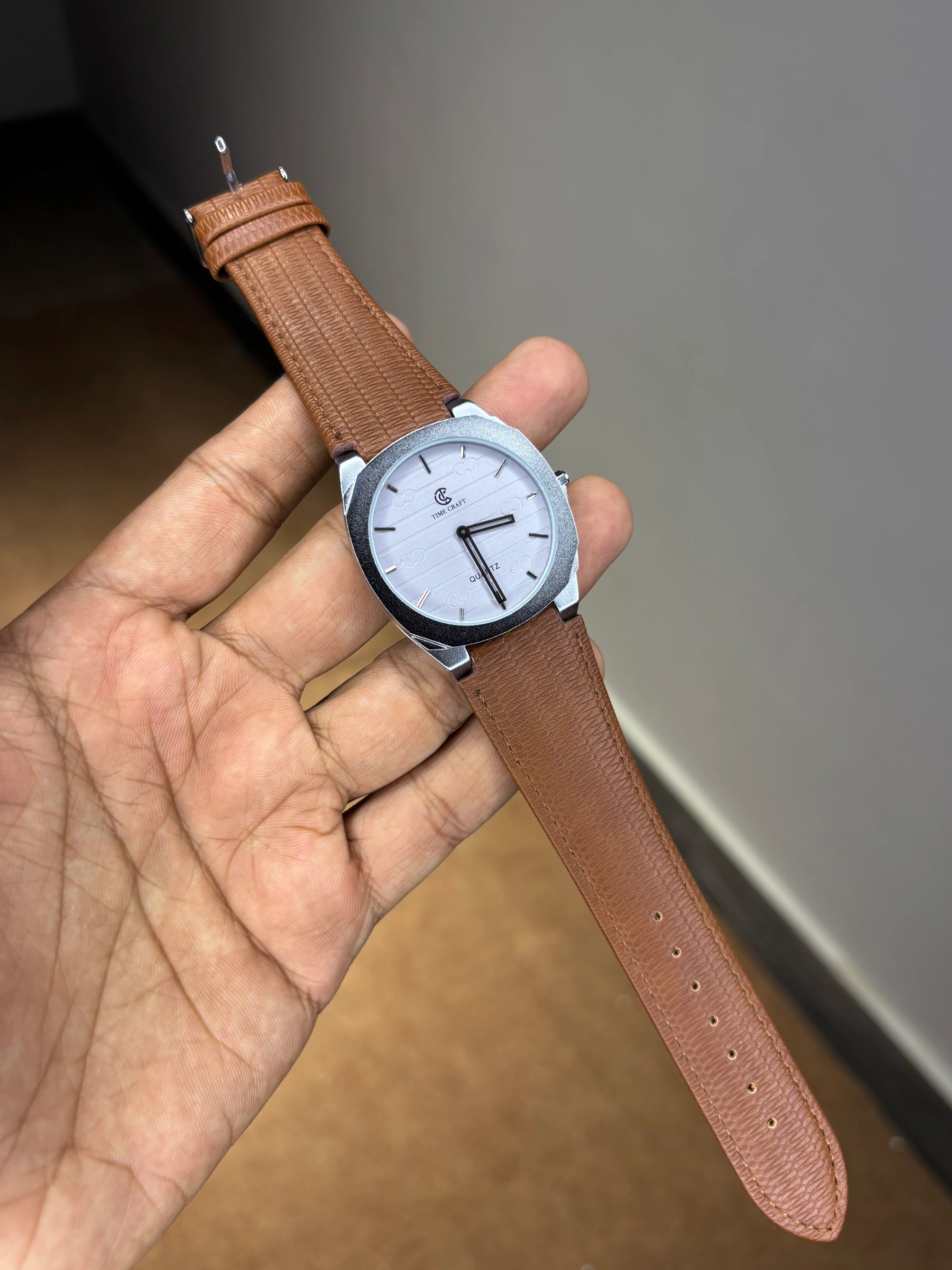 Time Craft Ultra Slim Leather Strap Watch - Image 8