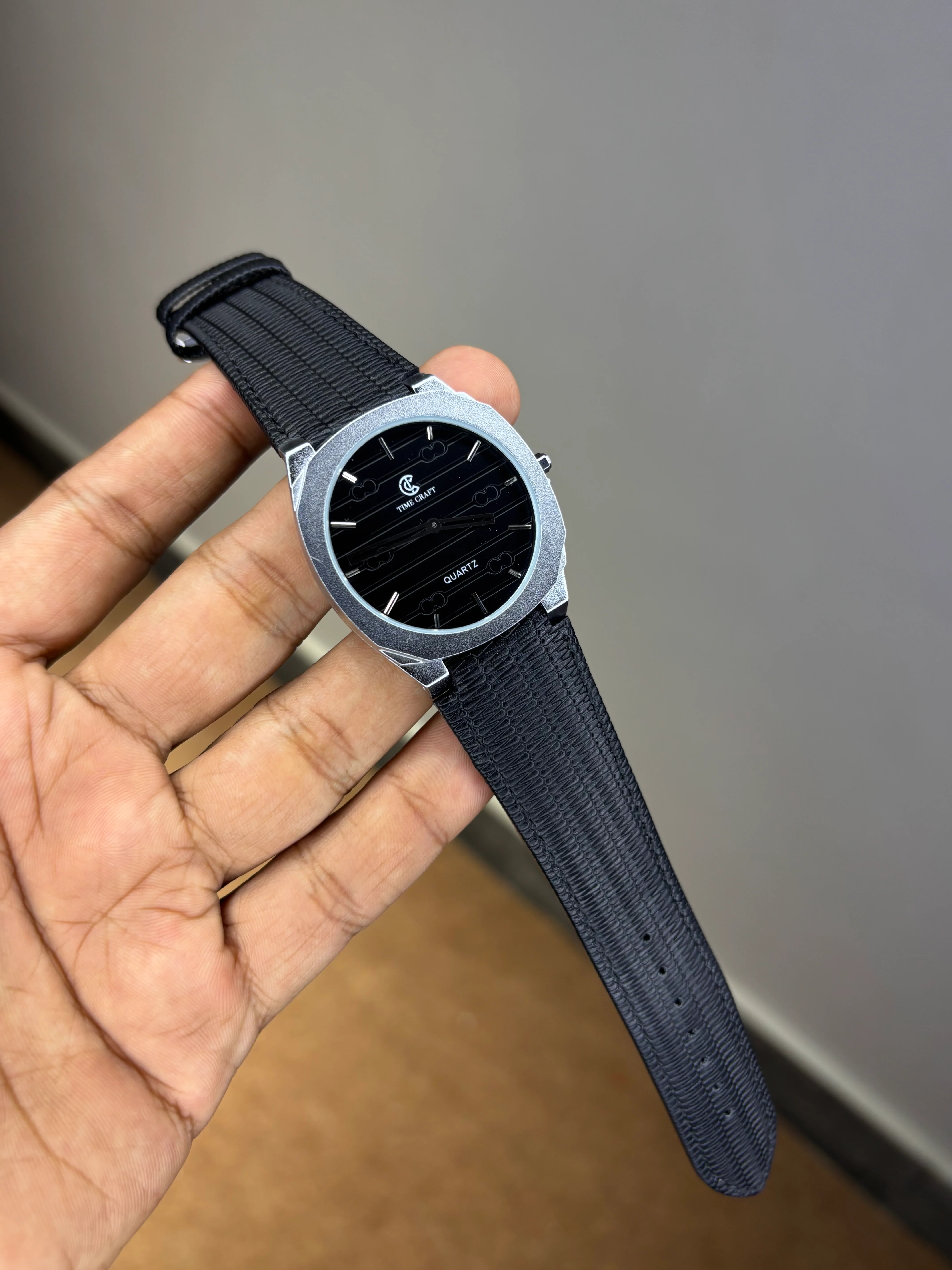 Time Craft Ultra Slim Leather Strap Watch - Image 9