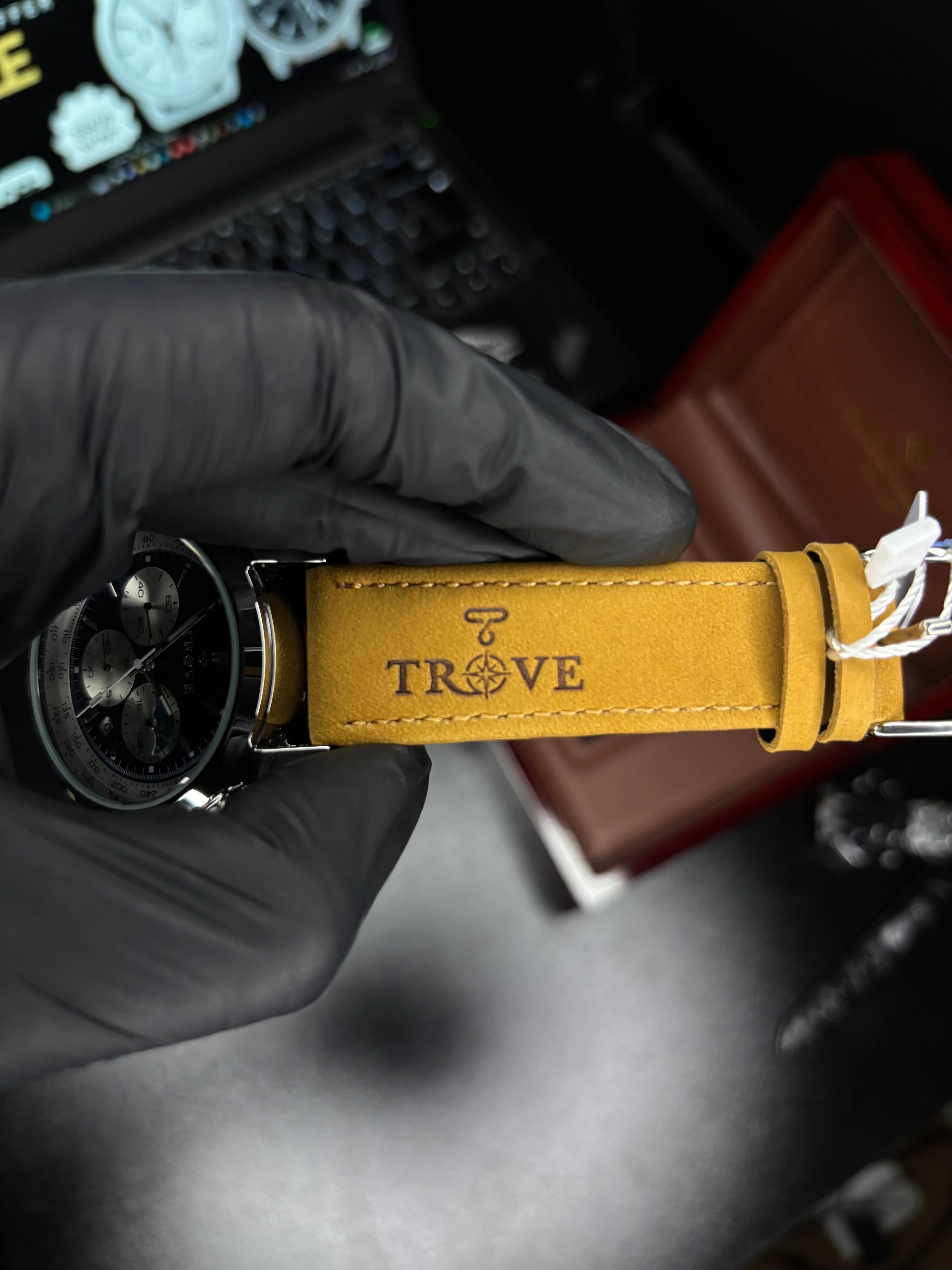 Trove Original Chronograph + Moongraph Leather Strap Watch - Image 5