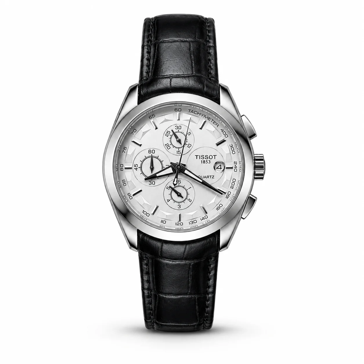 Tsot Leather Strap Chronograph Watch
