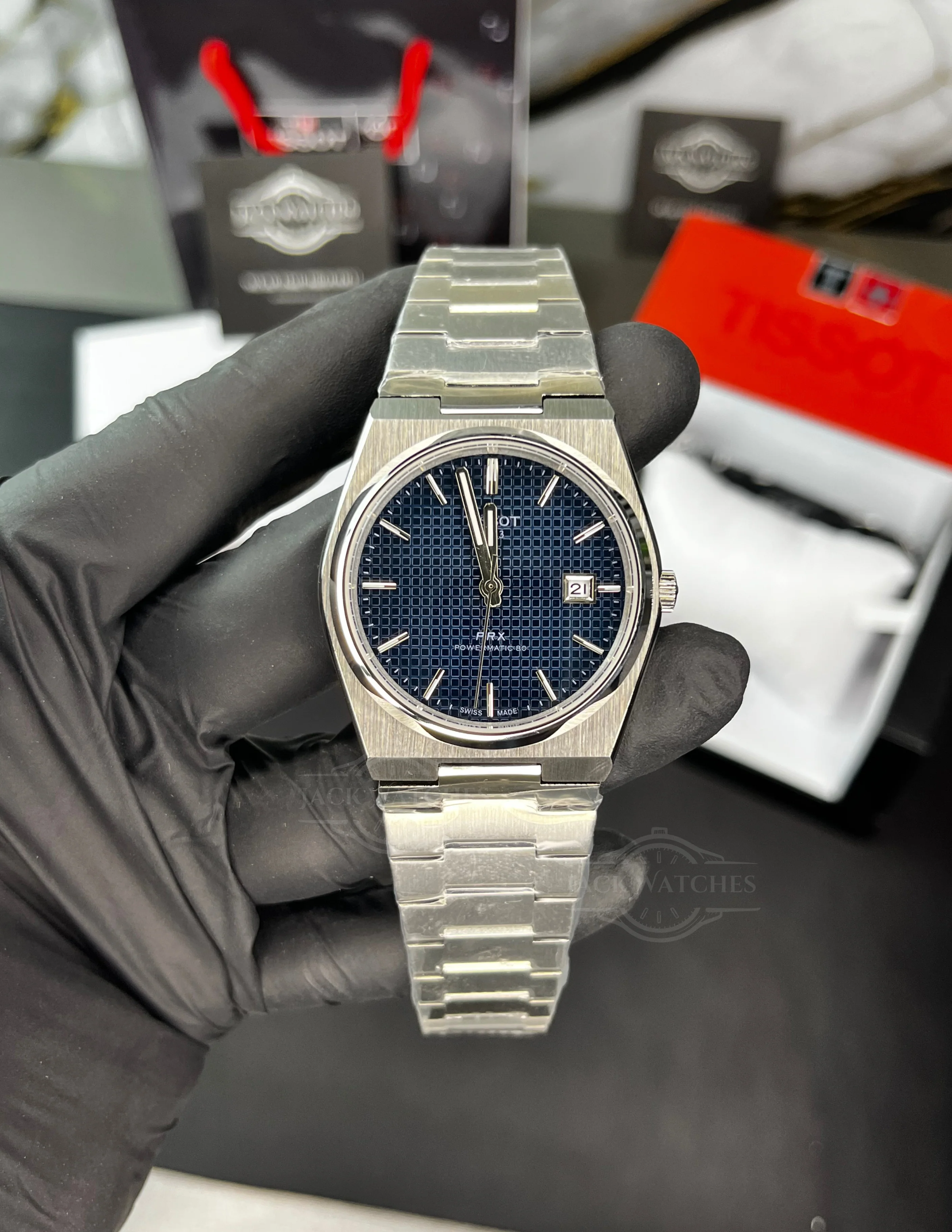 Tsot PRX 38mm Blue Waffle Dial Automatic - Image 7