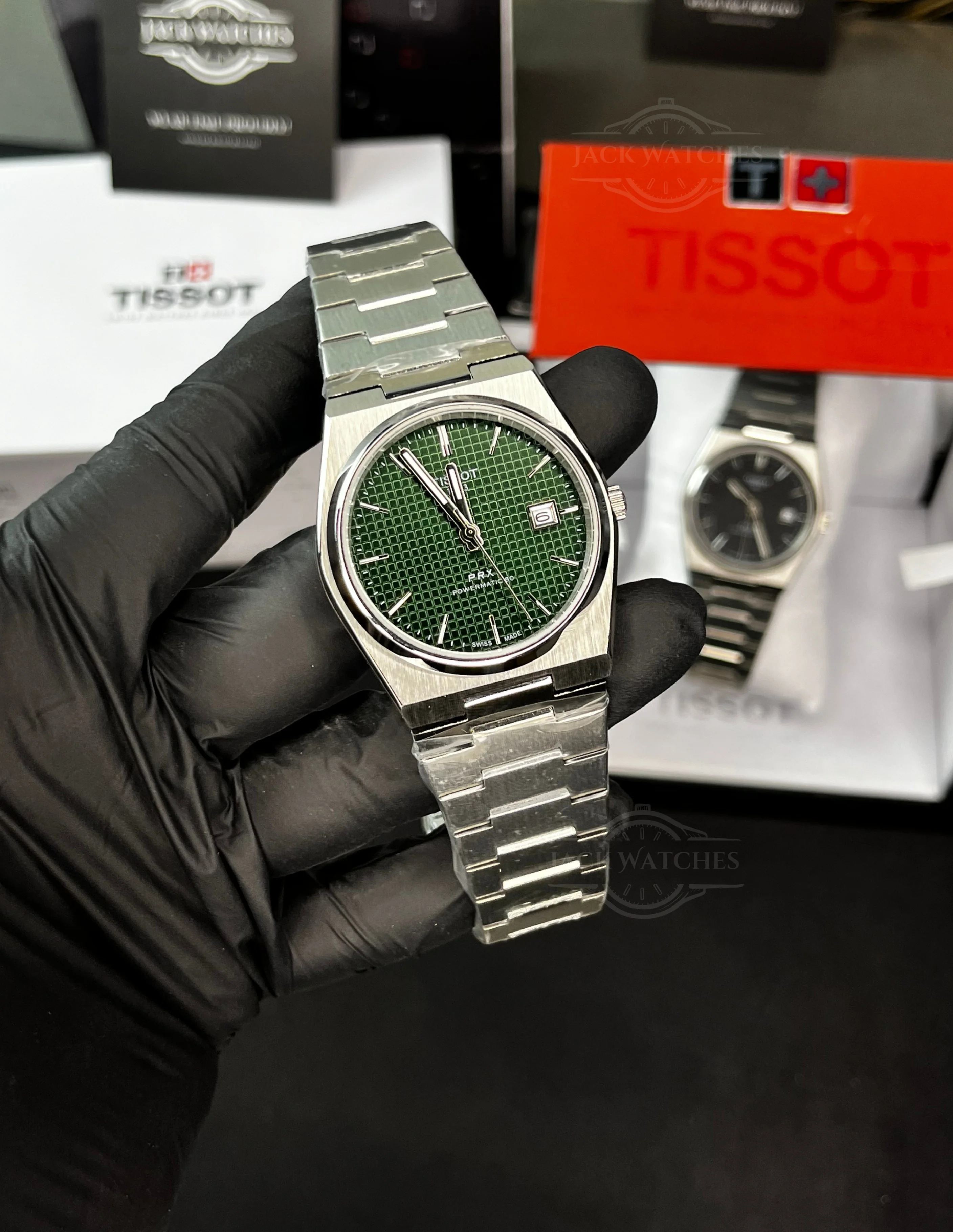 Tsot PRX 38mm Ice Green Waffle Dial Automatic - Image 7